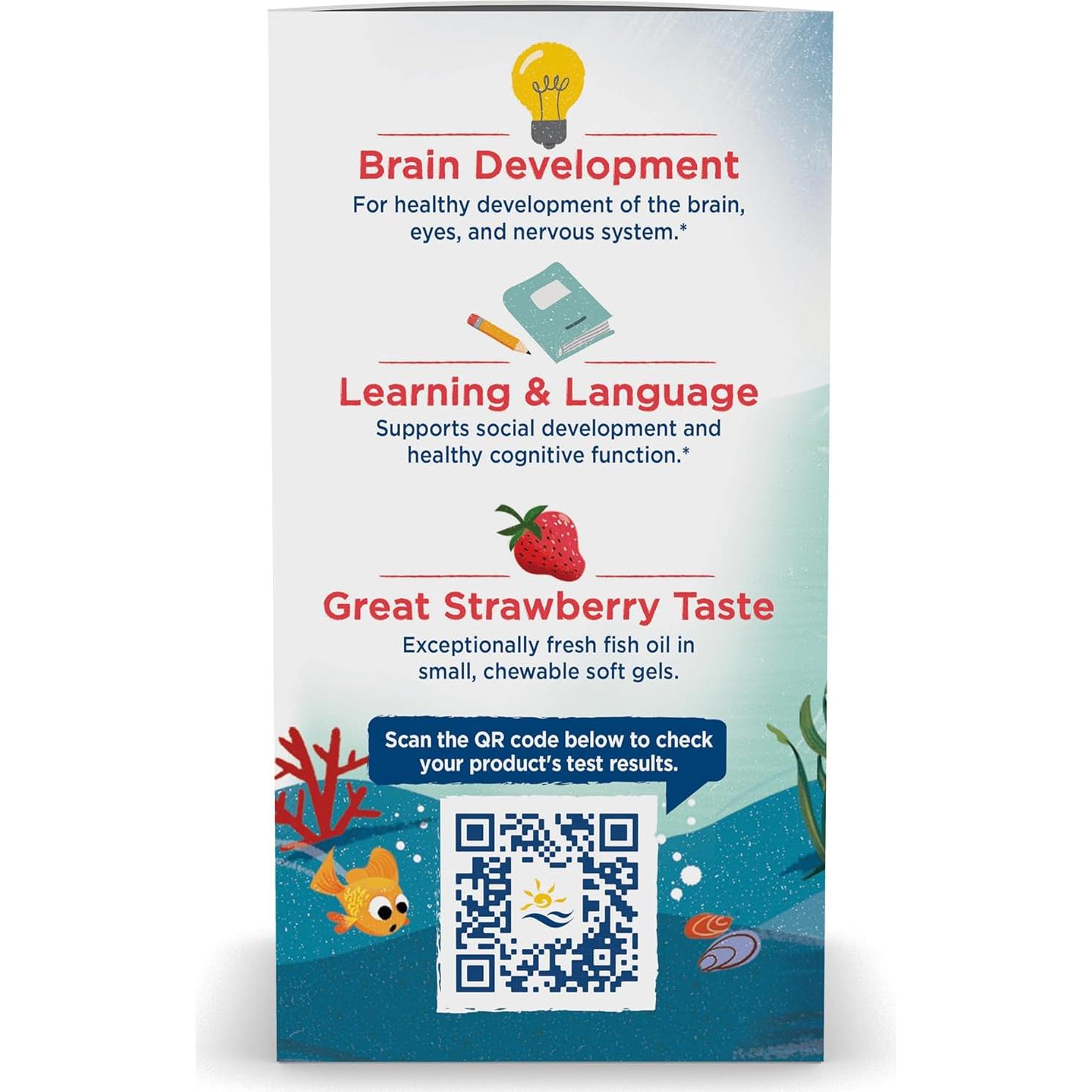 DHA Infantil Nordic Naturals 360 Geles Blandos Fresa 250 mg