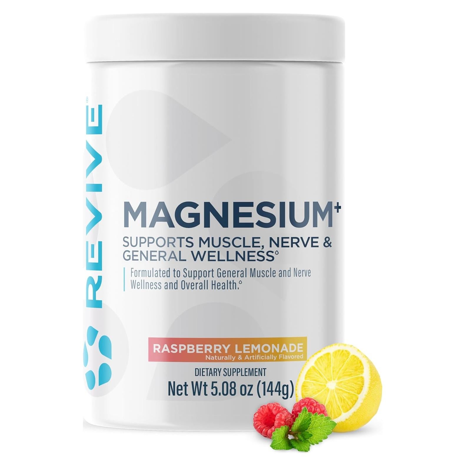 Suplemento de Magnesio en Polvo Revive MD - Limonada de Frambuesa - 30 Porciones