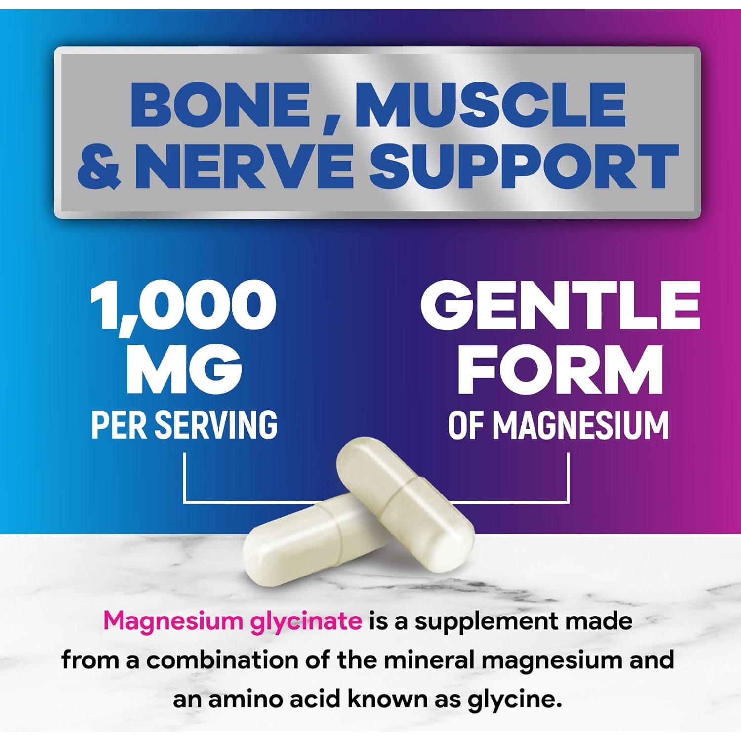 Suplemento de Magnesio Glicinato 1000 mg Nature's Peak - 60 Cápsulas