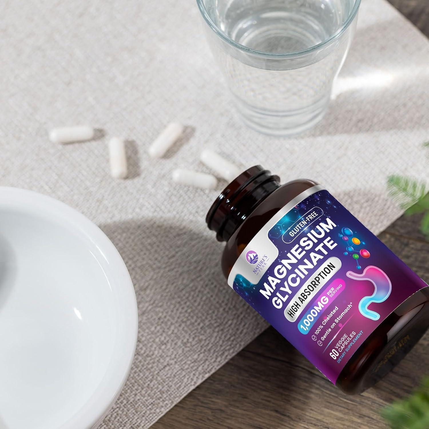 Suplemento de Magnesio Glicinato 1000 mg Nature's Peak - 60 Cápsulas