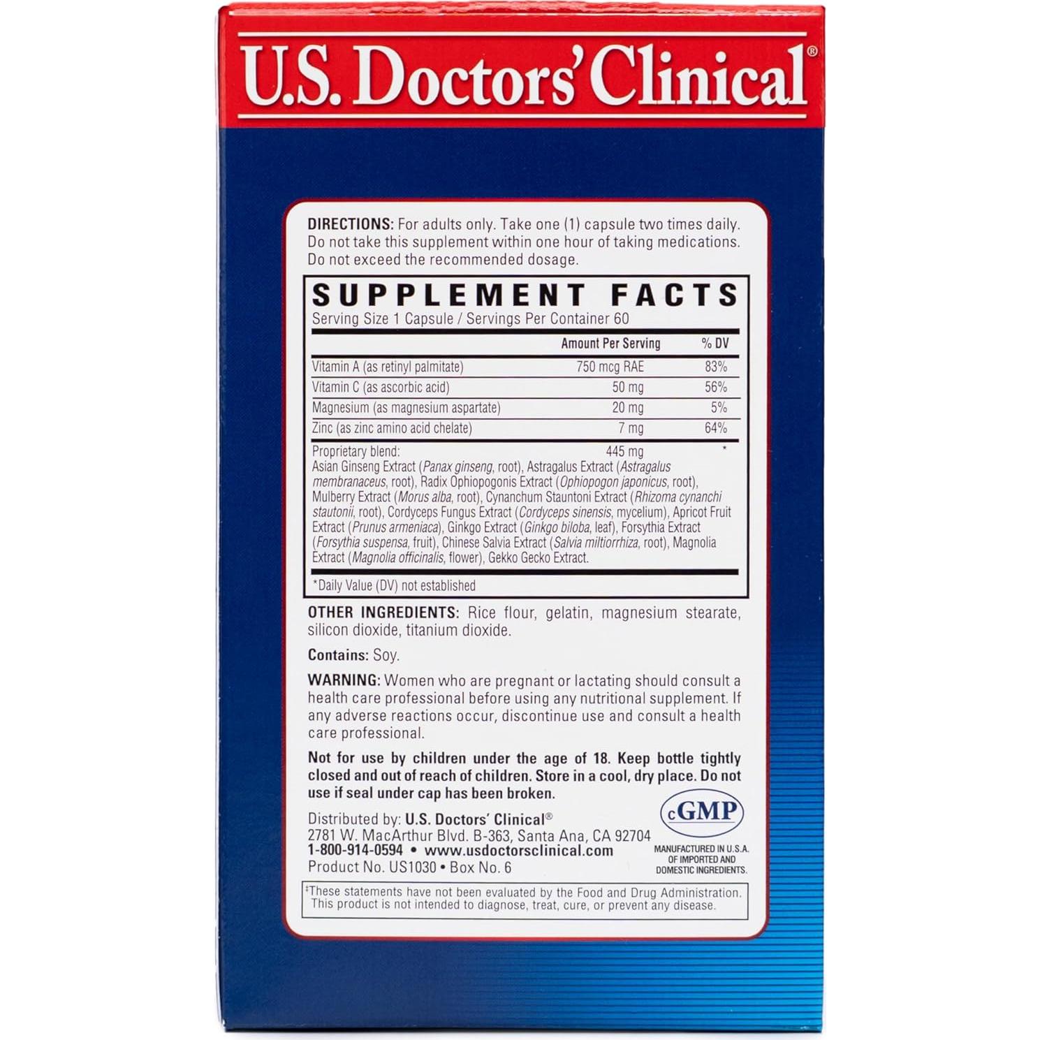 Suplemento Pulmonar U.S. Doctors' Clinical - 60 Cápsulas