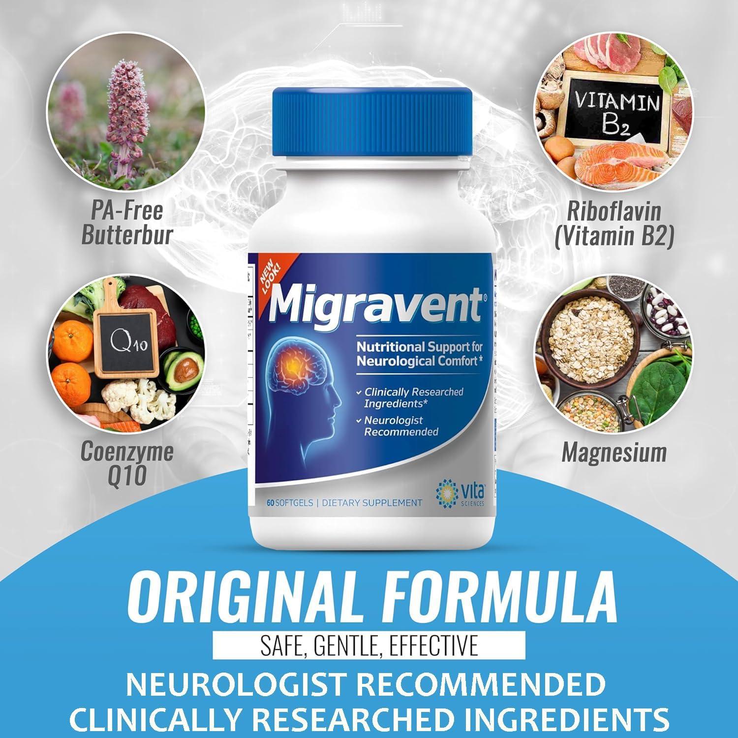 Suplemento Migravent Vita Sciences 60 cápsulas para migrañas