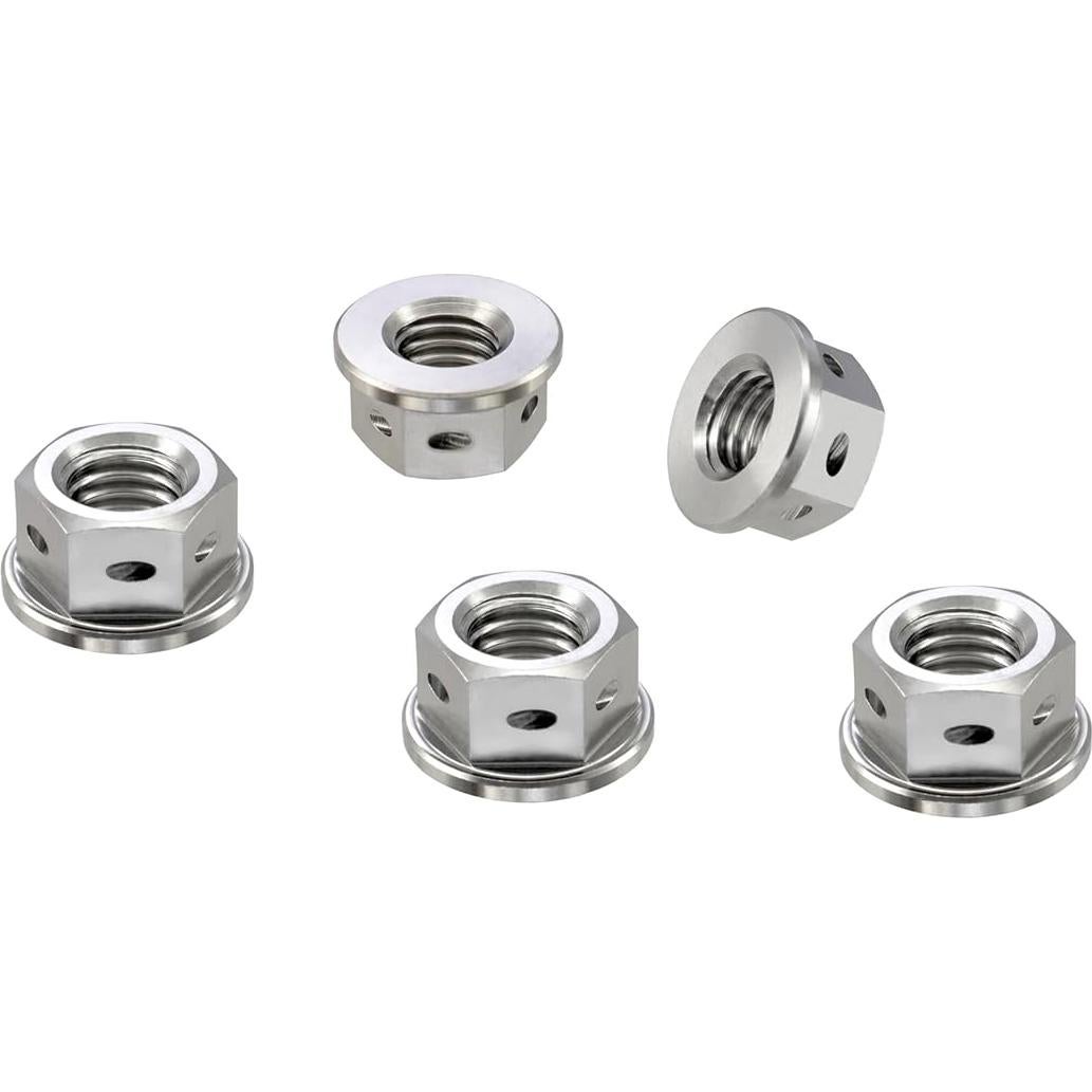 Tuerca de Flange Hexagonal RISON Titanio GR5 M8x1.25mm 5pcs