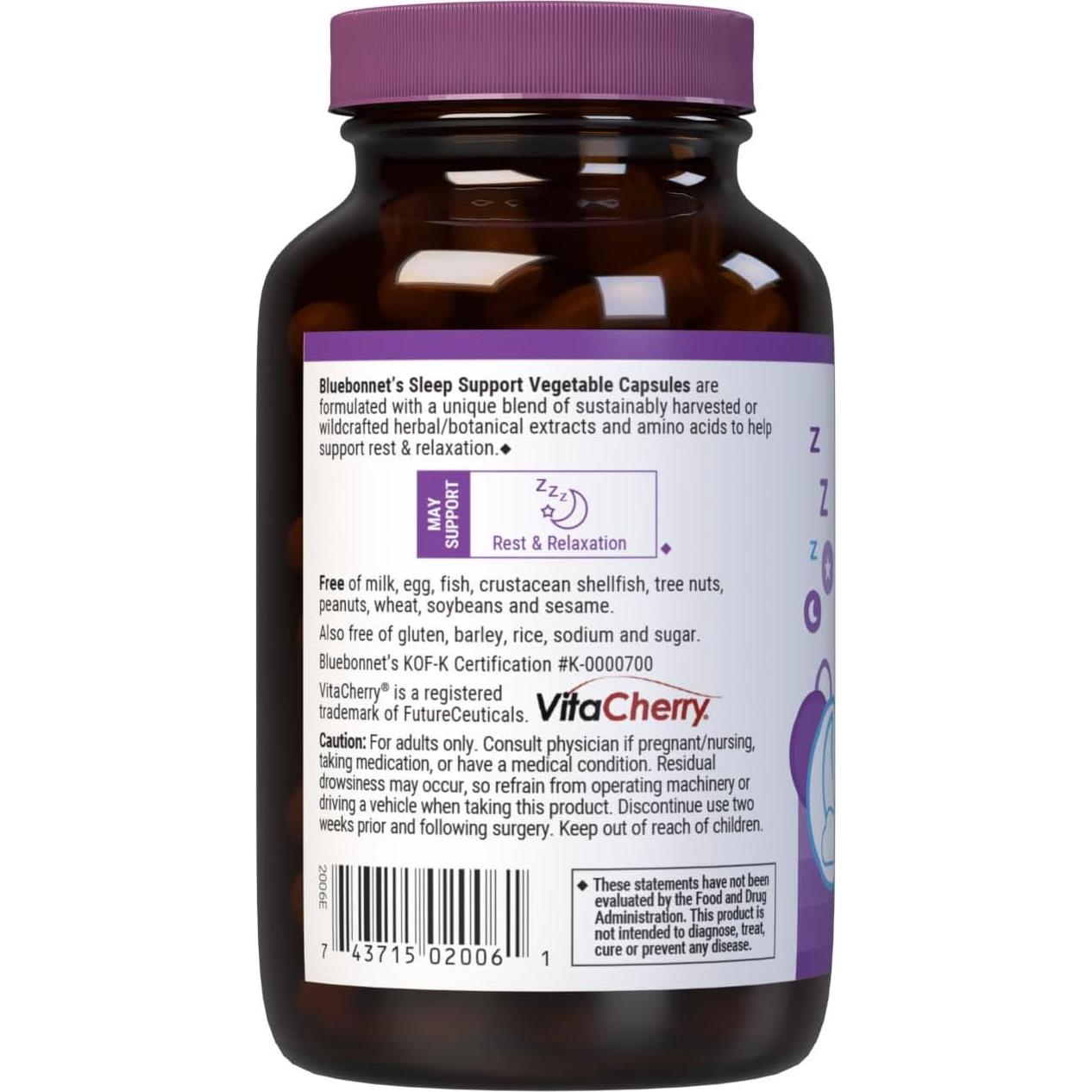 Suplemento Vegano para Sueño Bluebonnet 60 Cápsulas