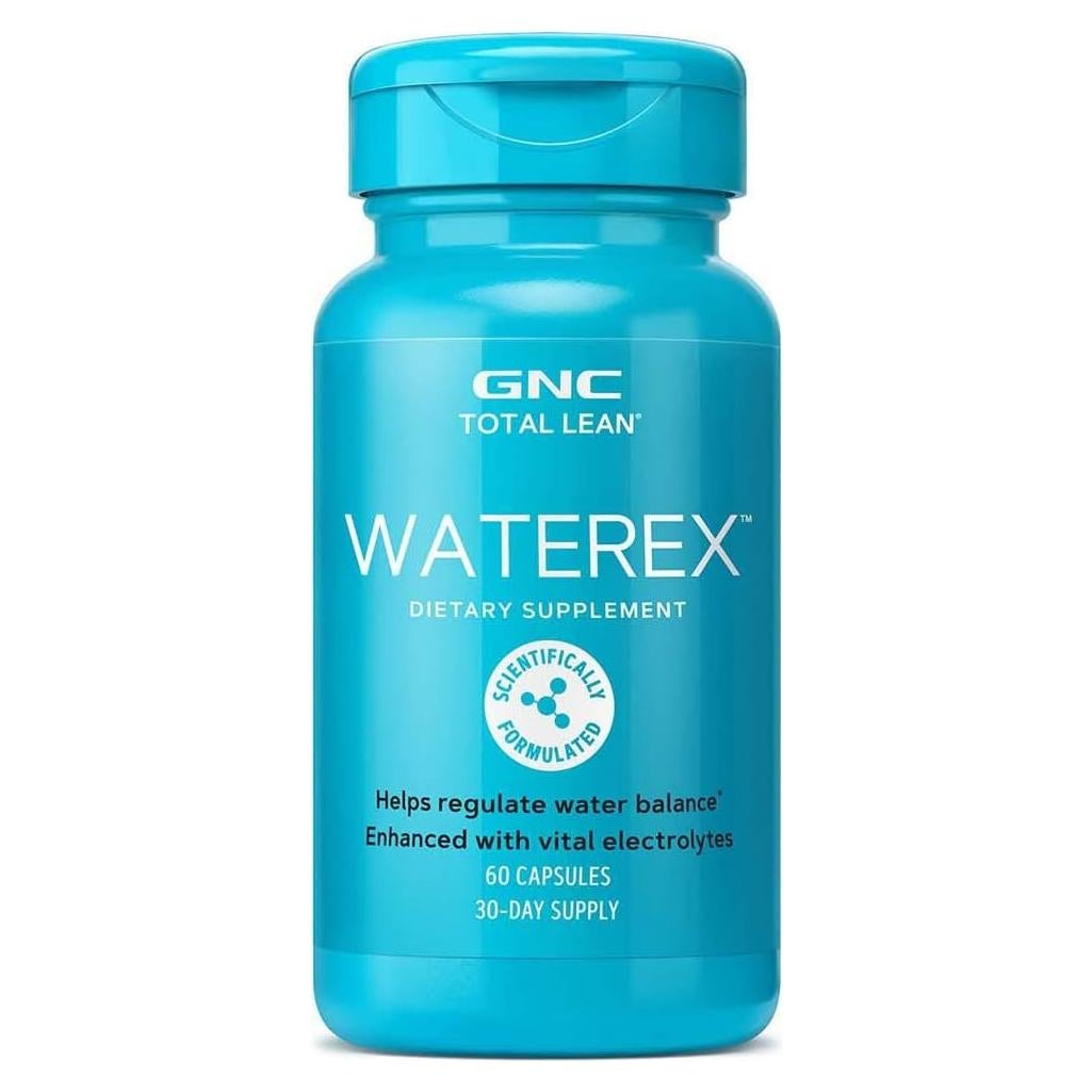 GNC Total Lean Waterex 60 Cápsulas - Equilibrio de Agua y Electrolitos