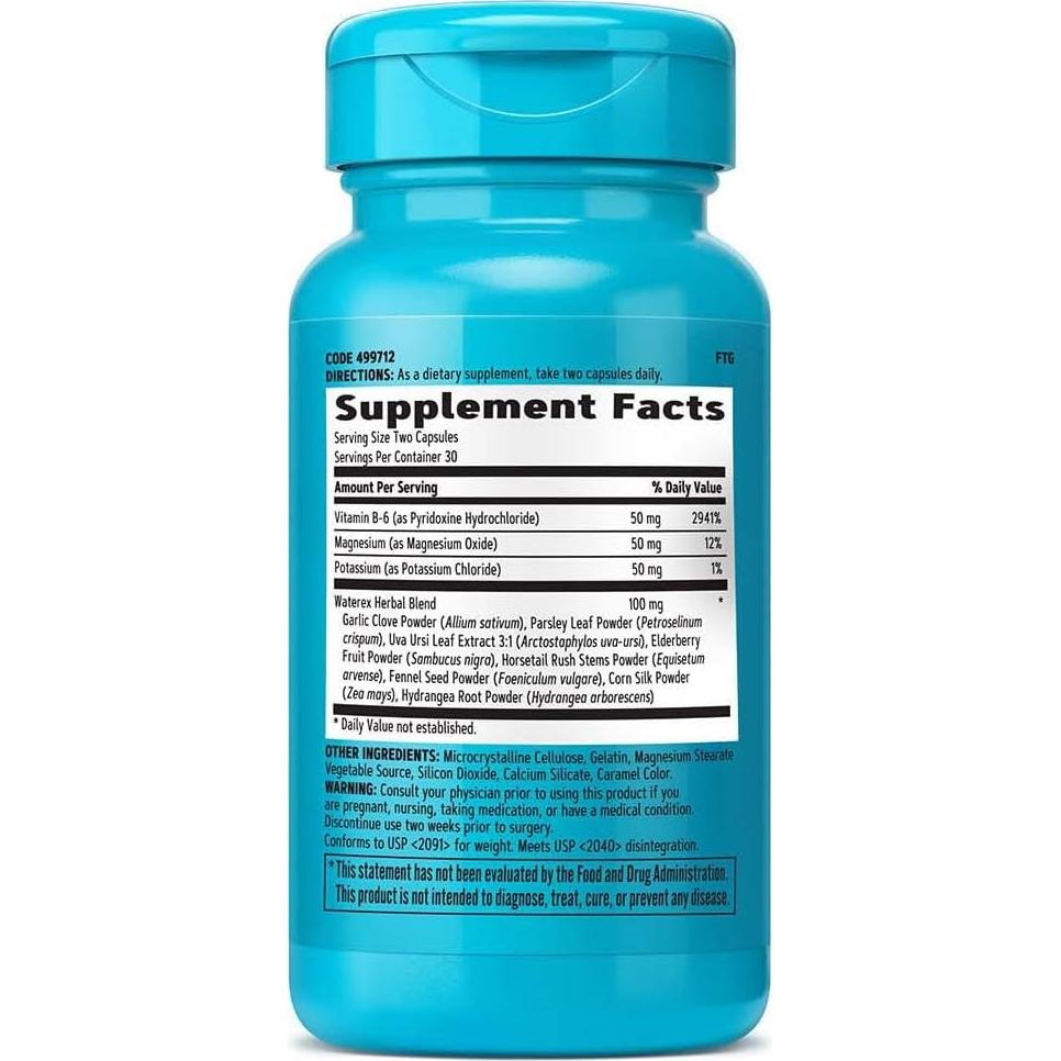 GNC Total Lean Waterex 60 Cápsulas - Equilibrio de Agua y Electrolitos