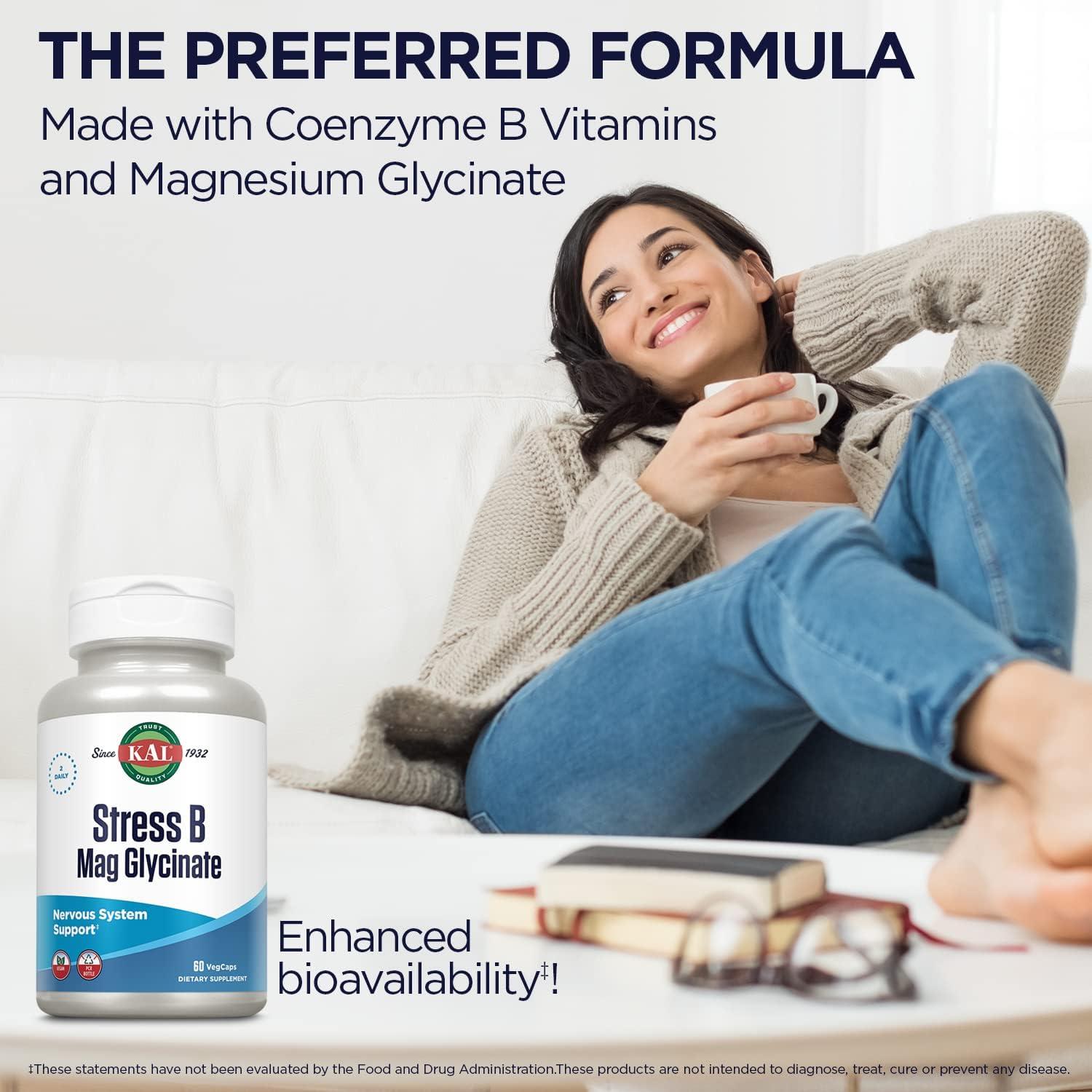 KAL Estrés B Mag Glicinato 60 VegCaps - Vitaminas B y Magnesio