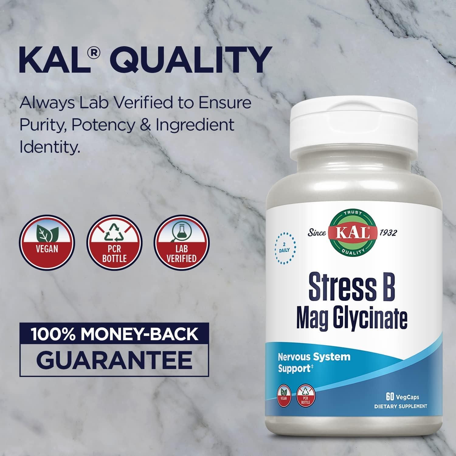 KAL Estrés B Mag Glicinato 60 VegCaps - Vitaminas B y Magnesio