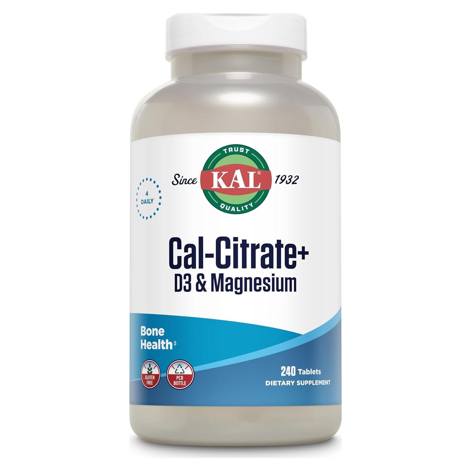 Suplemento KAL Cal-Citrate+ 1000 mg Calcio 500 mg Magnesio