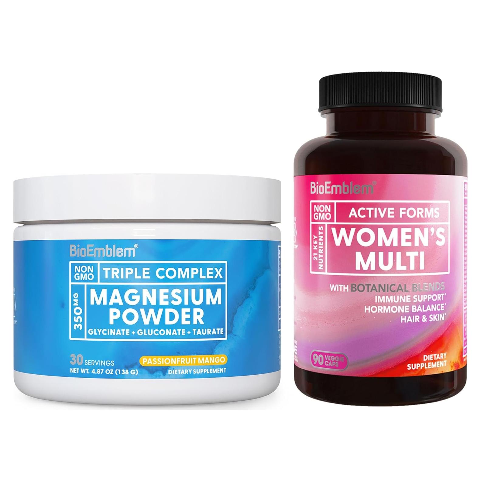 Multivitamina para Mujeres BioEmblem + Polvo de Magnesio 350mg