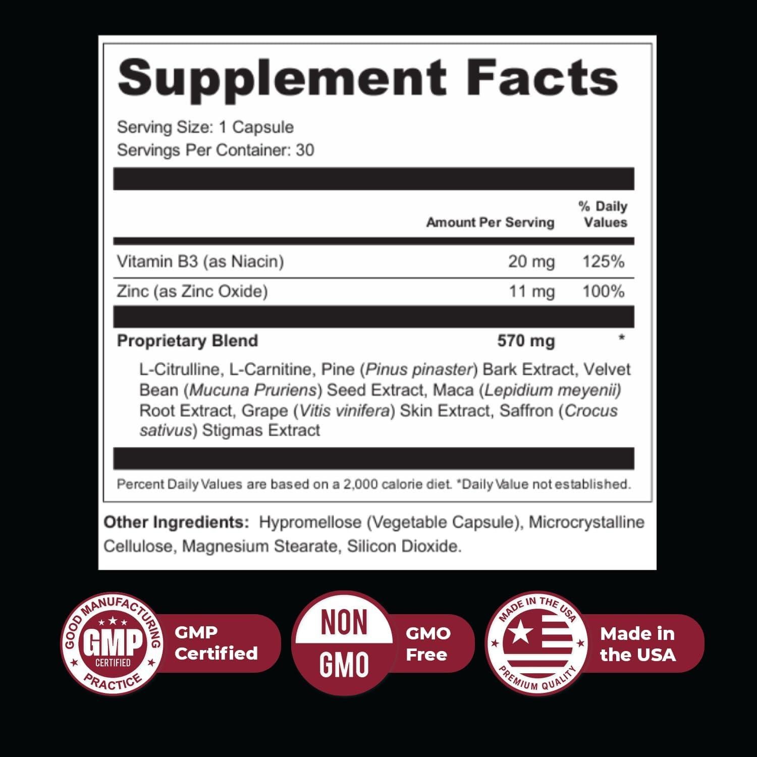 ErecPower Suplemento Natural Bienestar Masculino 30 Cápsulas