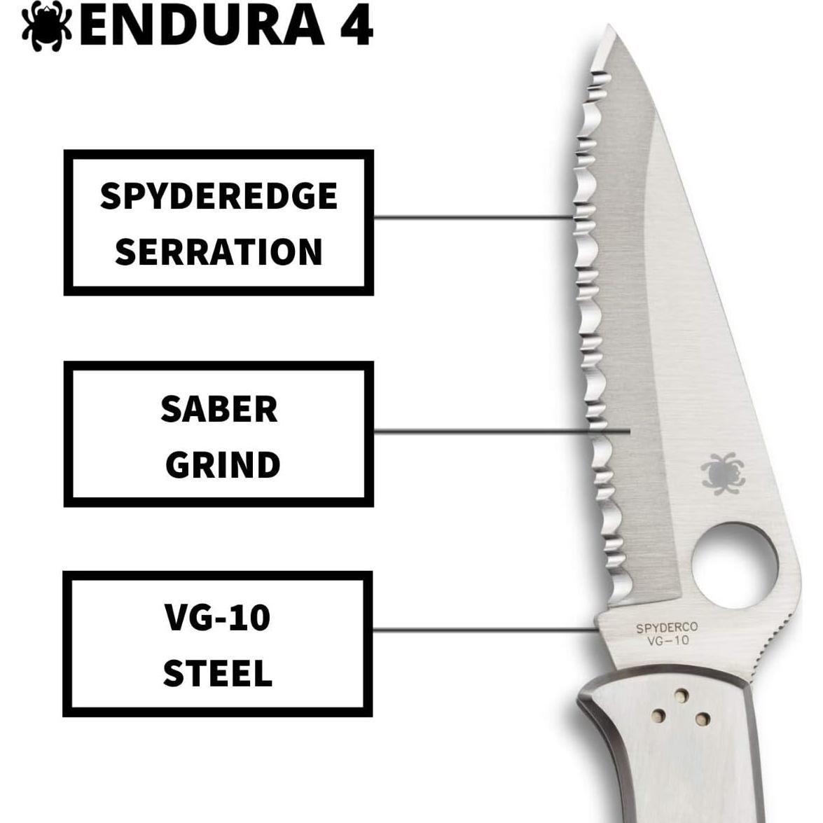 Cuchillo Plegable Spyderco Endura 4 Acero VG-10 9.7 cm