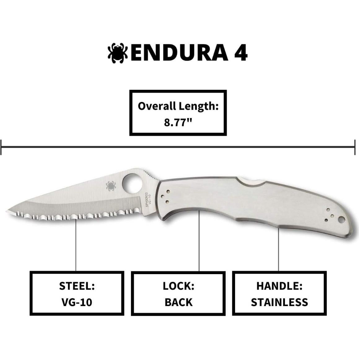 Cuchillo Plegable Spyderco Endura 4 Acero VG-10 9.7 cm