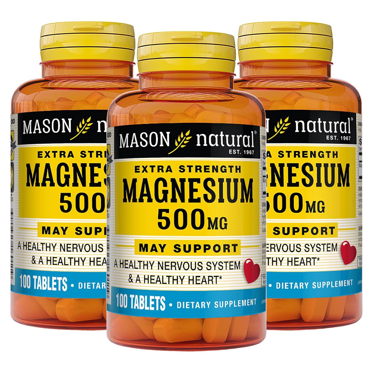 Suplemento de Magnesio 500 mg Mason Natural - 300 Tabletas