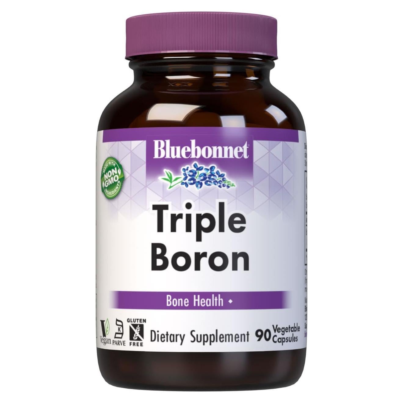 Suplemento de Boro Bluebonnet 3 mg Vegano - 90 Cápsulas