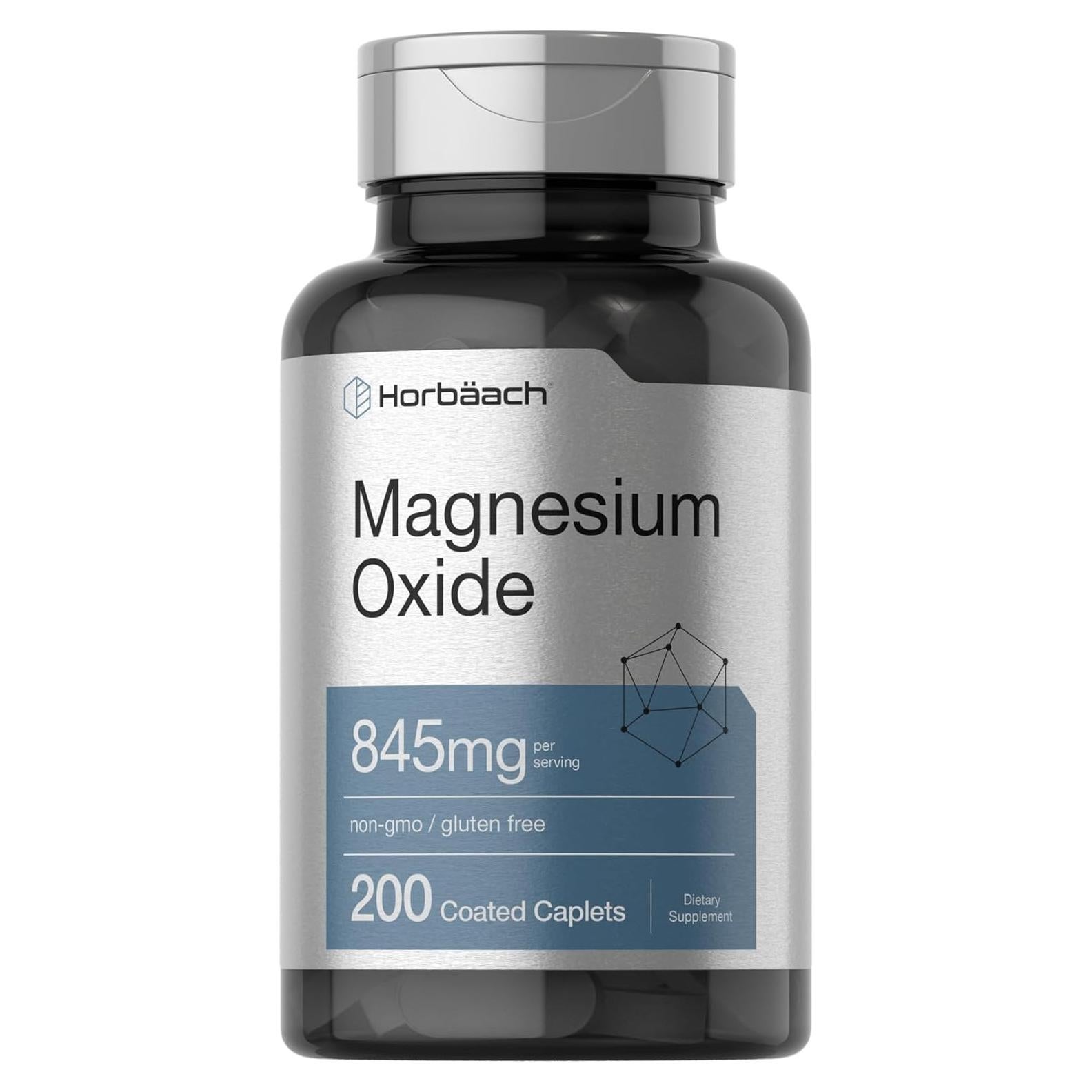 Suplemento de Magnesio Horbaach 845 mg - 200 Tabletas Vegetarianas