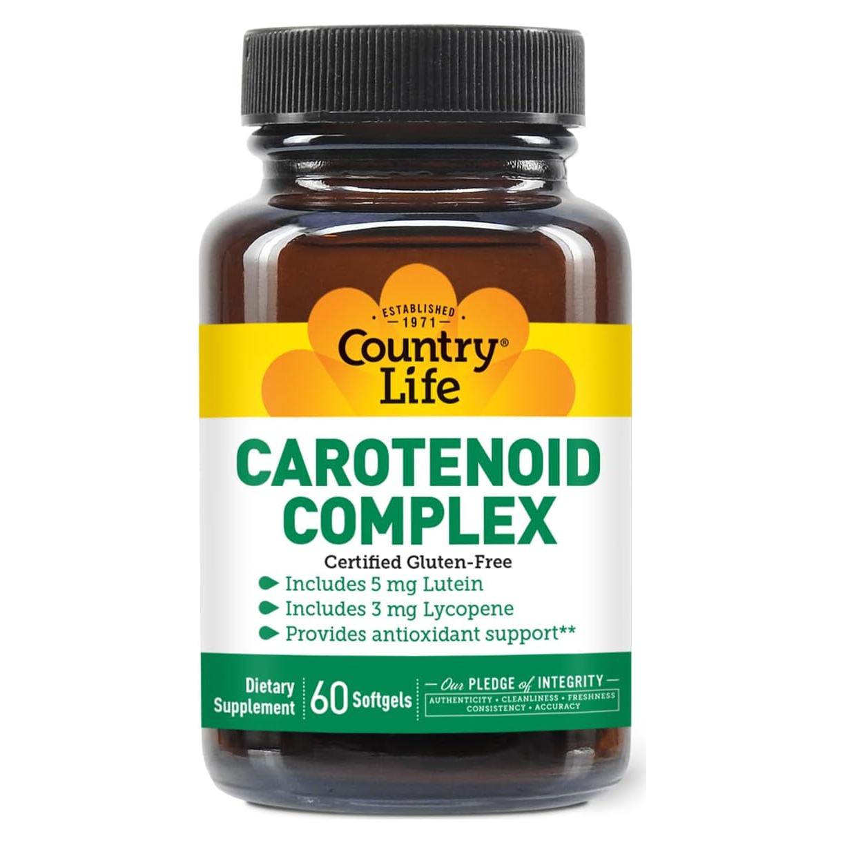 Complejo de Carotenoides Country Life 60 Gelatinas Blandas Antioxidantes