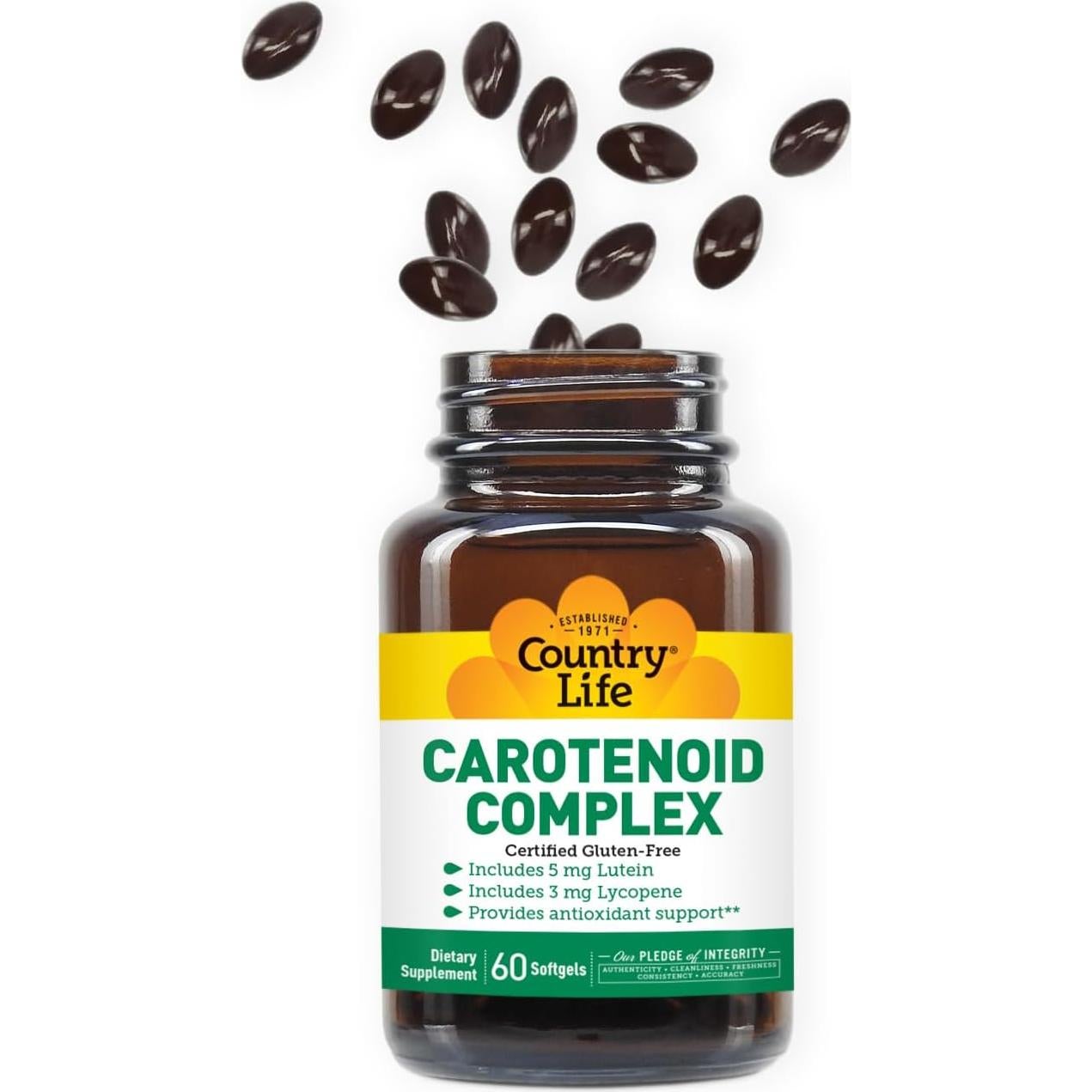 Complejo de Carotenoides Country Life 60 Gelatinas Blandas Antioxidantes