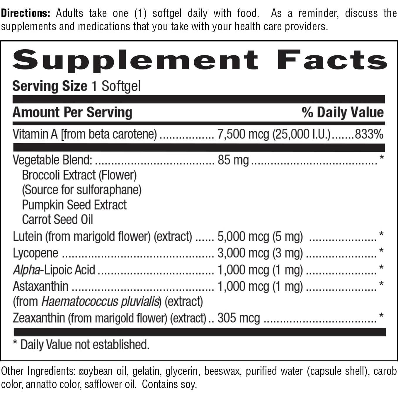 Complejo de Carotenoides Country Life 60 Gelatinas Blandas Antioxidantes