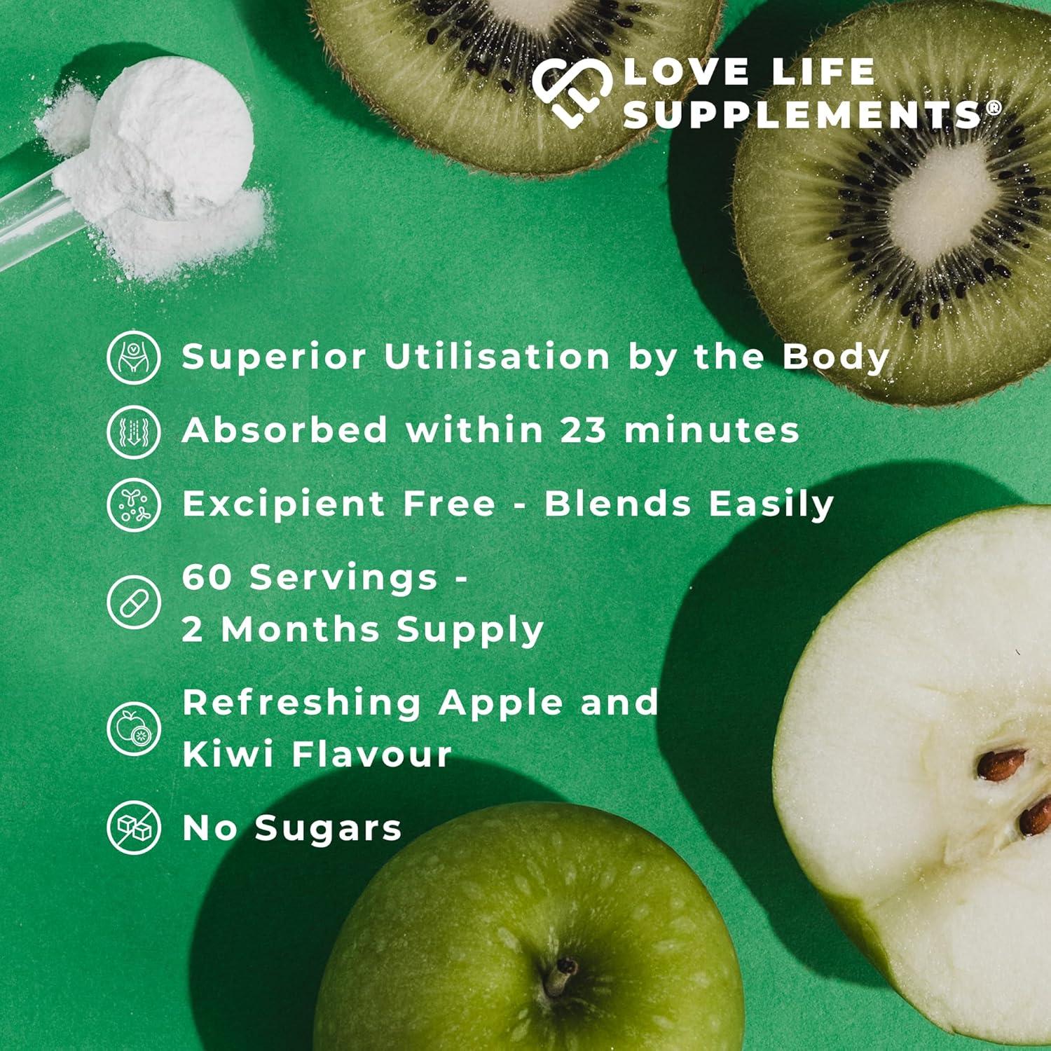 Suplementos Love Life EAA Aminoácidos Esenciales 348g Sabor Manzana y Kiwi