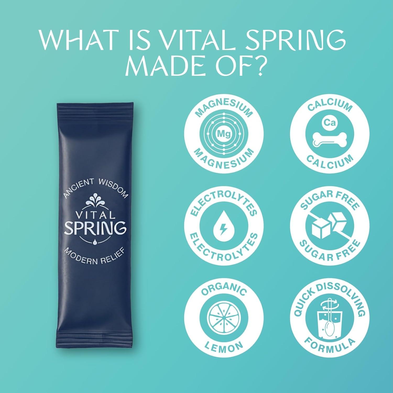 Sachets de Reposición Mineral Vital Spring 10 Unidades - Sin Azúcar