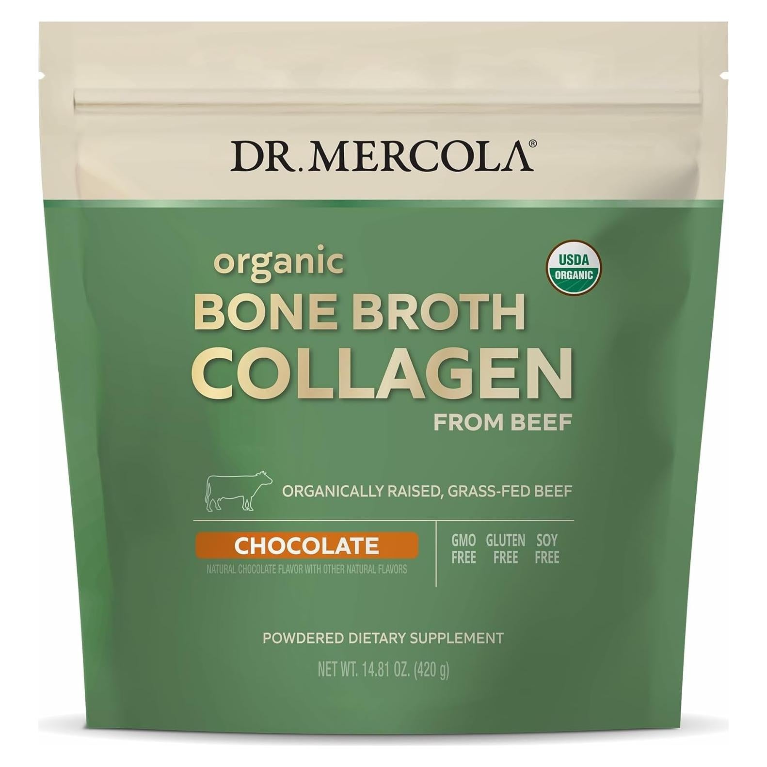 Polvo de Colágeno Orgánico Dr. Mercola - 30 Porciones Sabor Chocolate