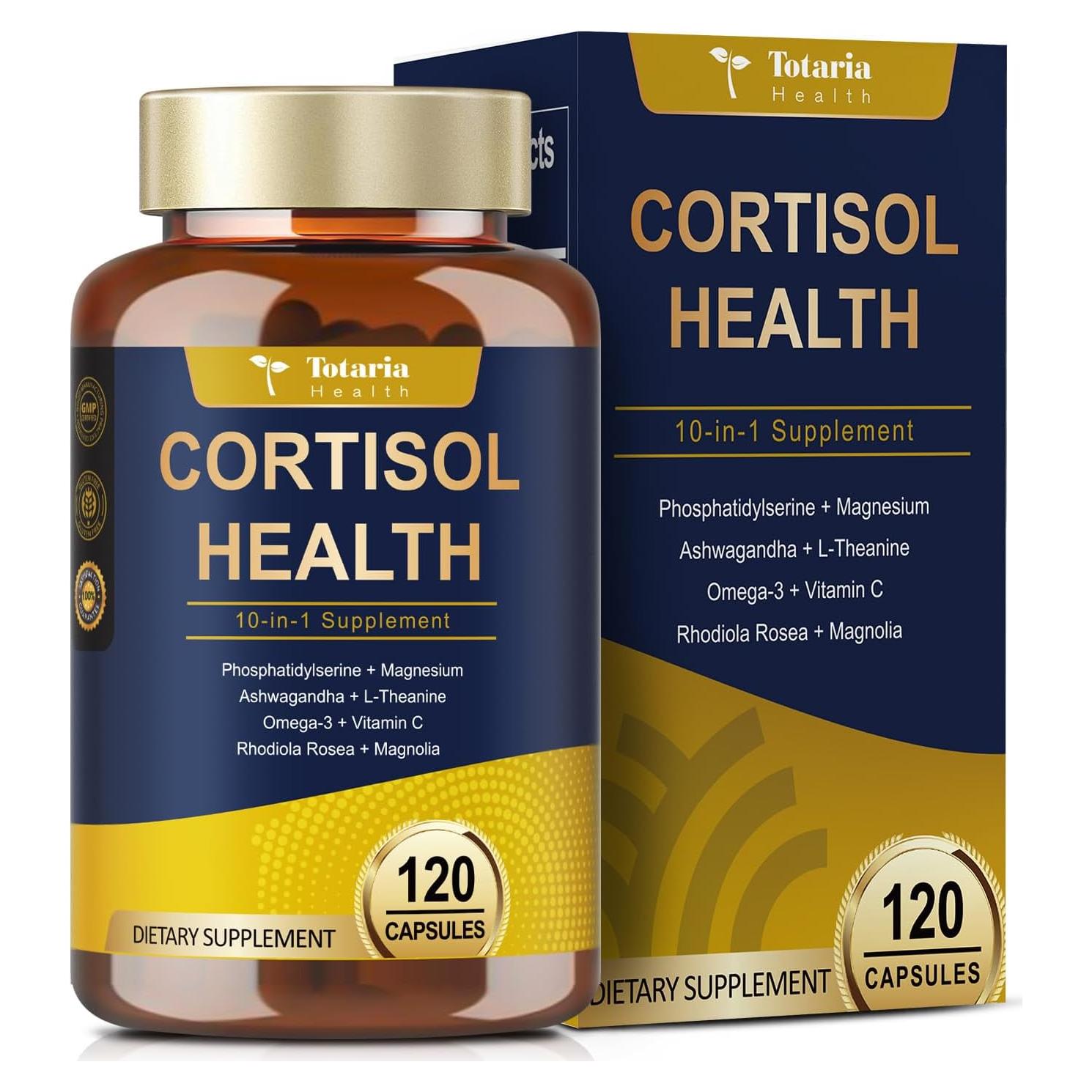 Suplemento de Cortisol Totaria con Ashwagandha 120 Cápsulas