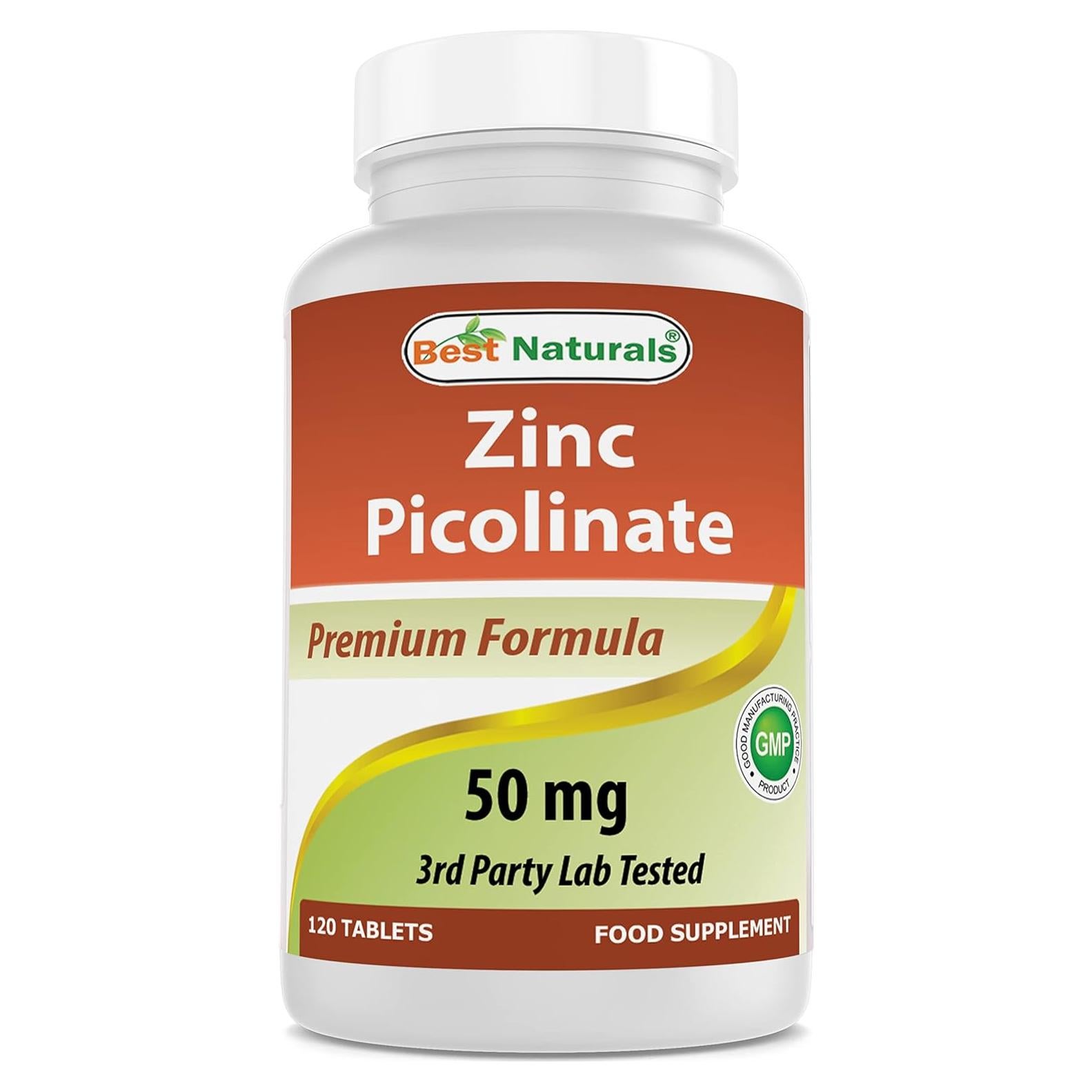 Suplemento de Zinc 50mg Mejores Naturales - 120 Tabletas