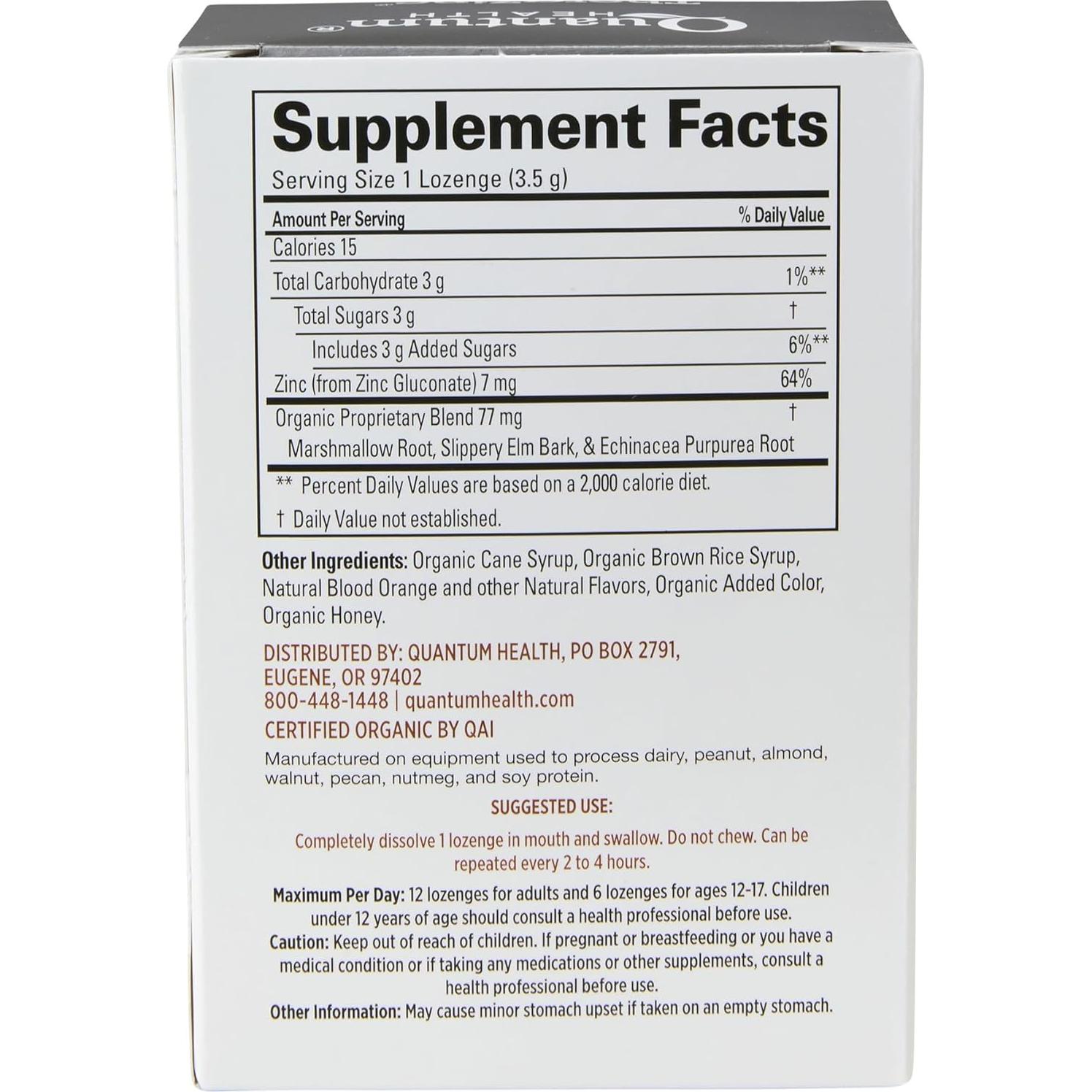 Lozenges de Zinc Orgánico TheraZinc 25 Unidades Sabor Naranja