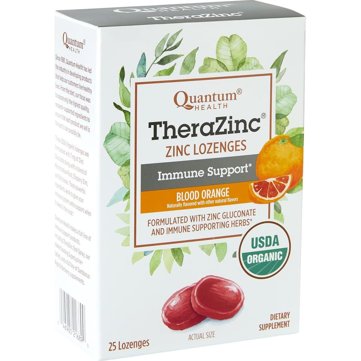 Lozenges de Zinc Orgánico TheraZinc 25 Unidades Sabor Naranja