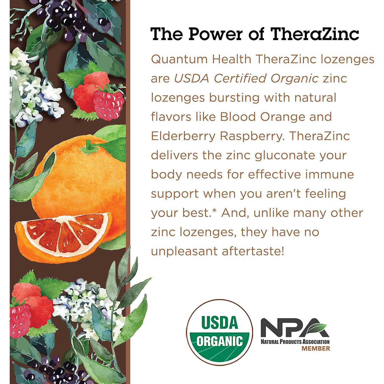 Lozenges de Zinc Orgánico TheraZinc 25 Unidades Sabor Naranja