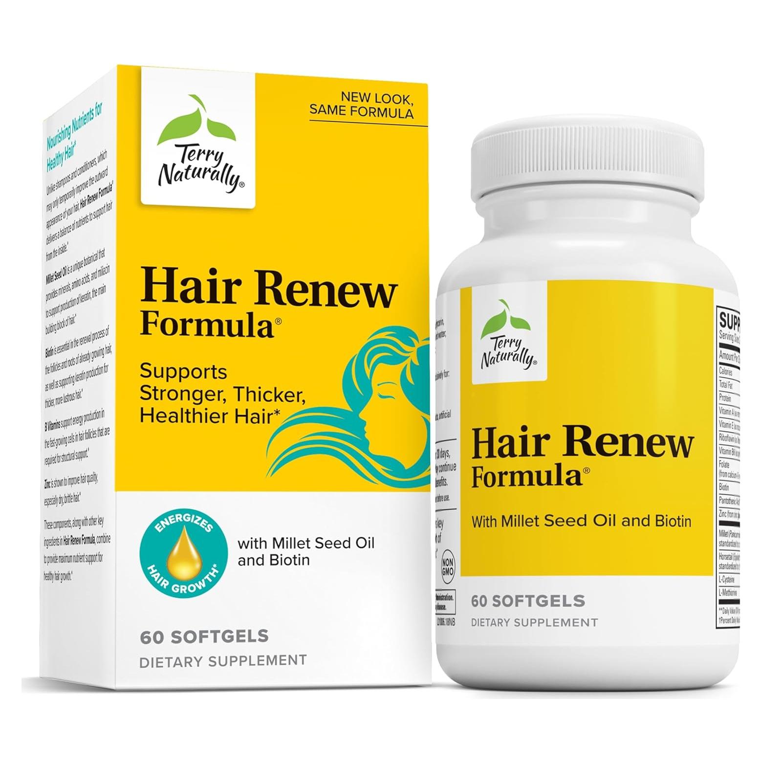 Suplemento Terry Naturally para Crecimiento del Cabello - 60 Gelatinas con Biotina y Vitaminas B