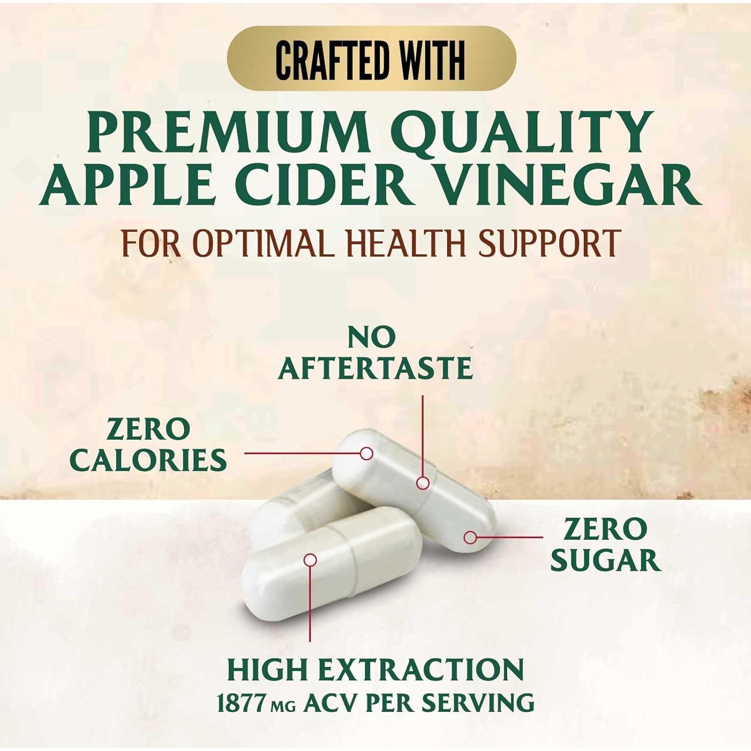 Cápsulas de Vinagre de Sidra de Manzana Nature's Nutrition 1877mg - 60 Unidades