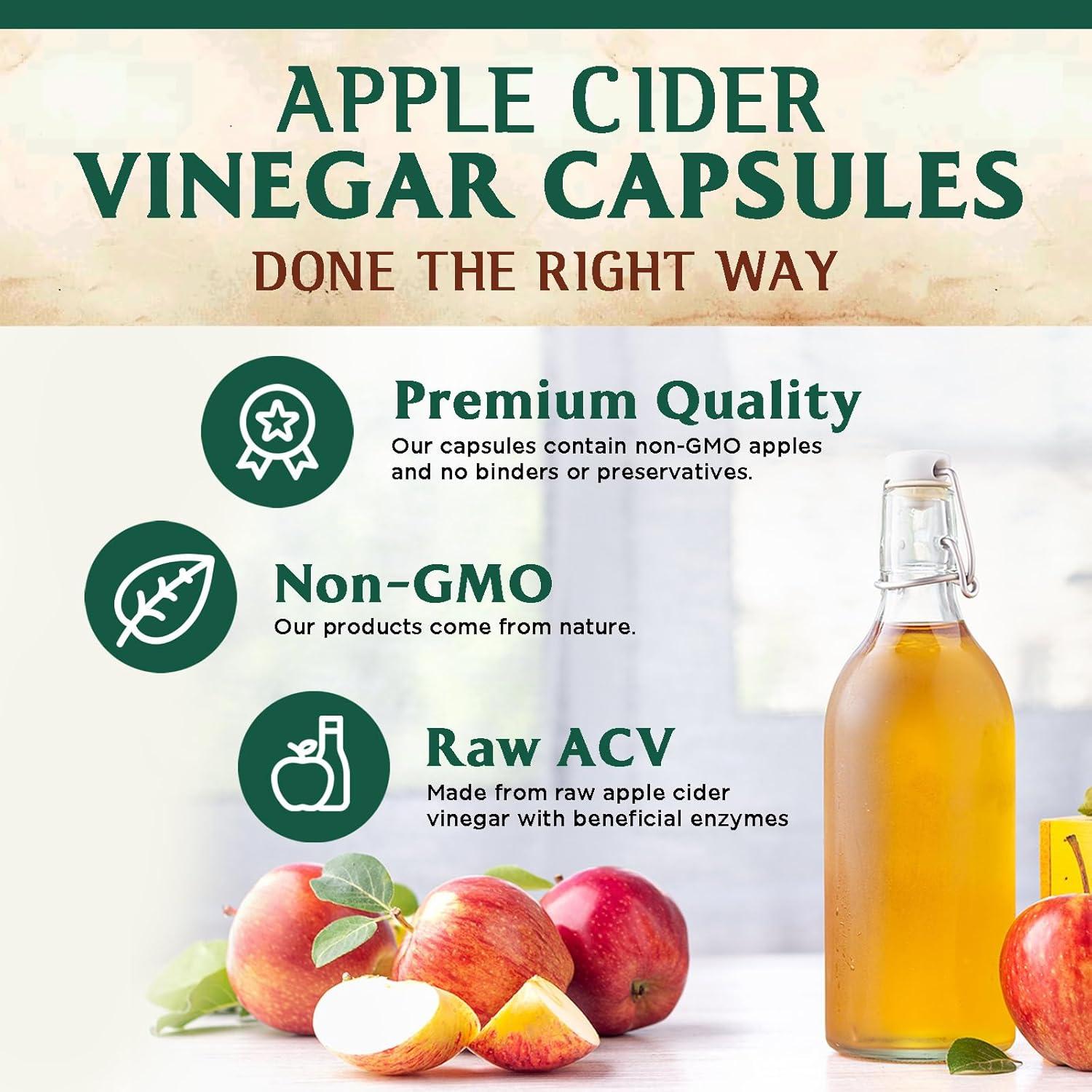 Cápsulas de Vinagre de Sidra de Manzana Nature's Nutrition 1877mg - 60 Unidades