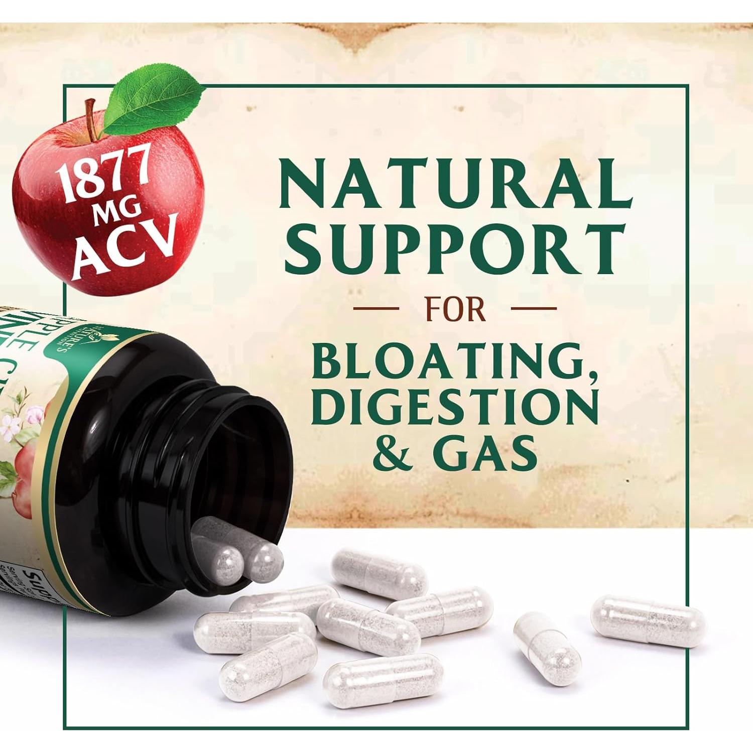 Cápsulas de Vinagre de Sidra de Manzana Nature's Nutrition 1877mg - 60 Unidades