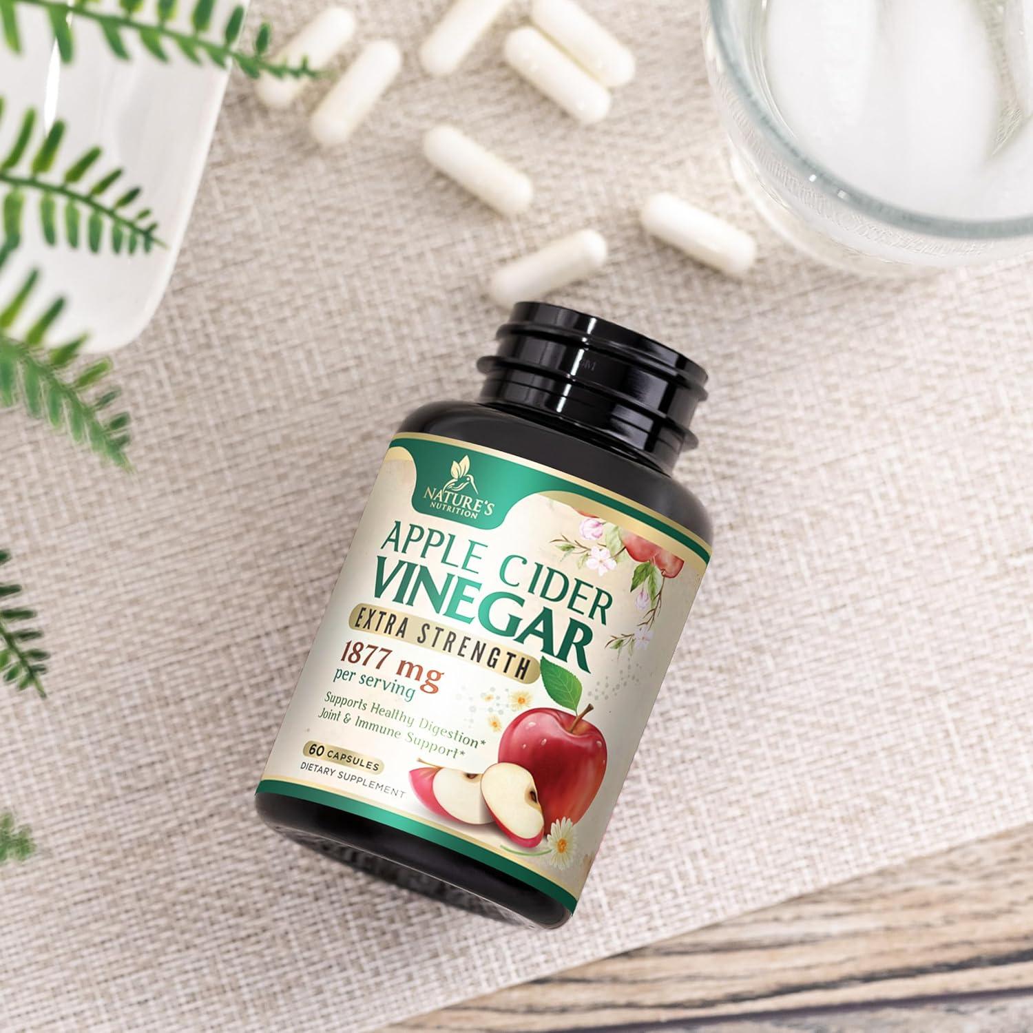 Cápsulas de Vinagre de Sidra de Manzana Nature's Nutrition 1877mg - 60 Unidades