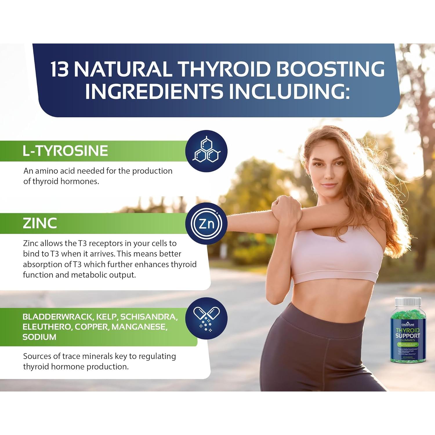 Gomitas de Soporte para Tiroides COGNITUNE - Veganas, Sin OGM, Sabor Manzana