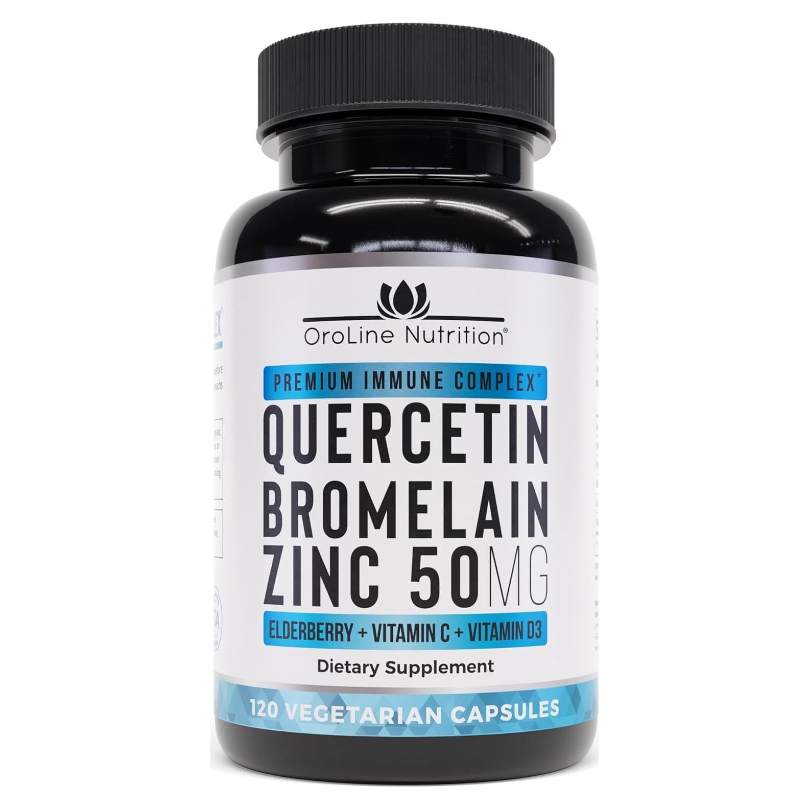 Suplemento Quercetina 500mg con Bromelina y Zinc 50mg