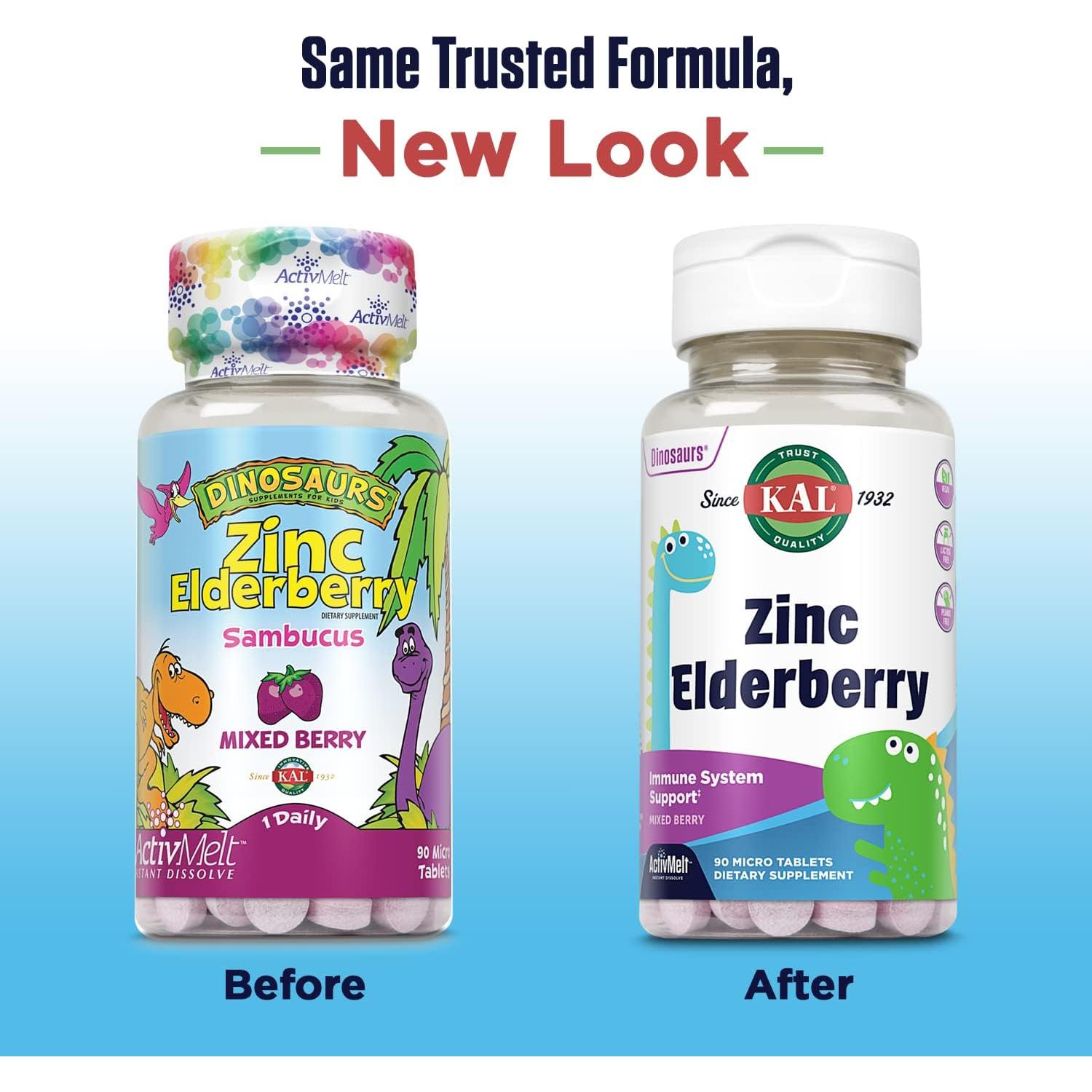 Suplemento Inmunológico KAL Niños Zinc Saúco 90 Tabletas