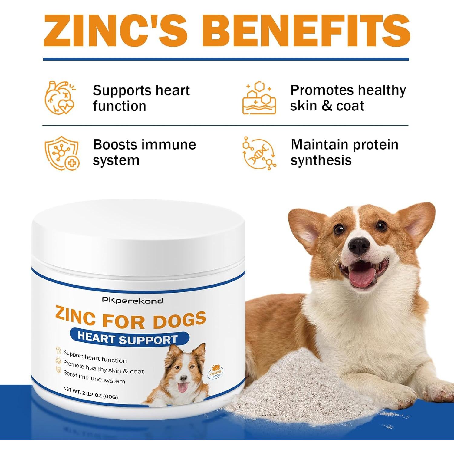 Suplemento de Zinc para Perros PKperekond - Salud Cardíaca y Piel
