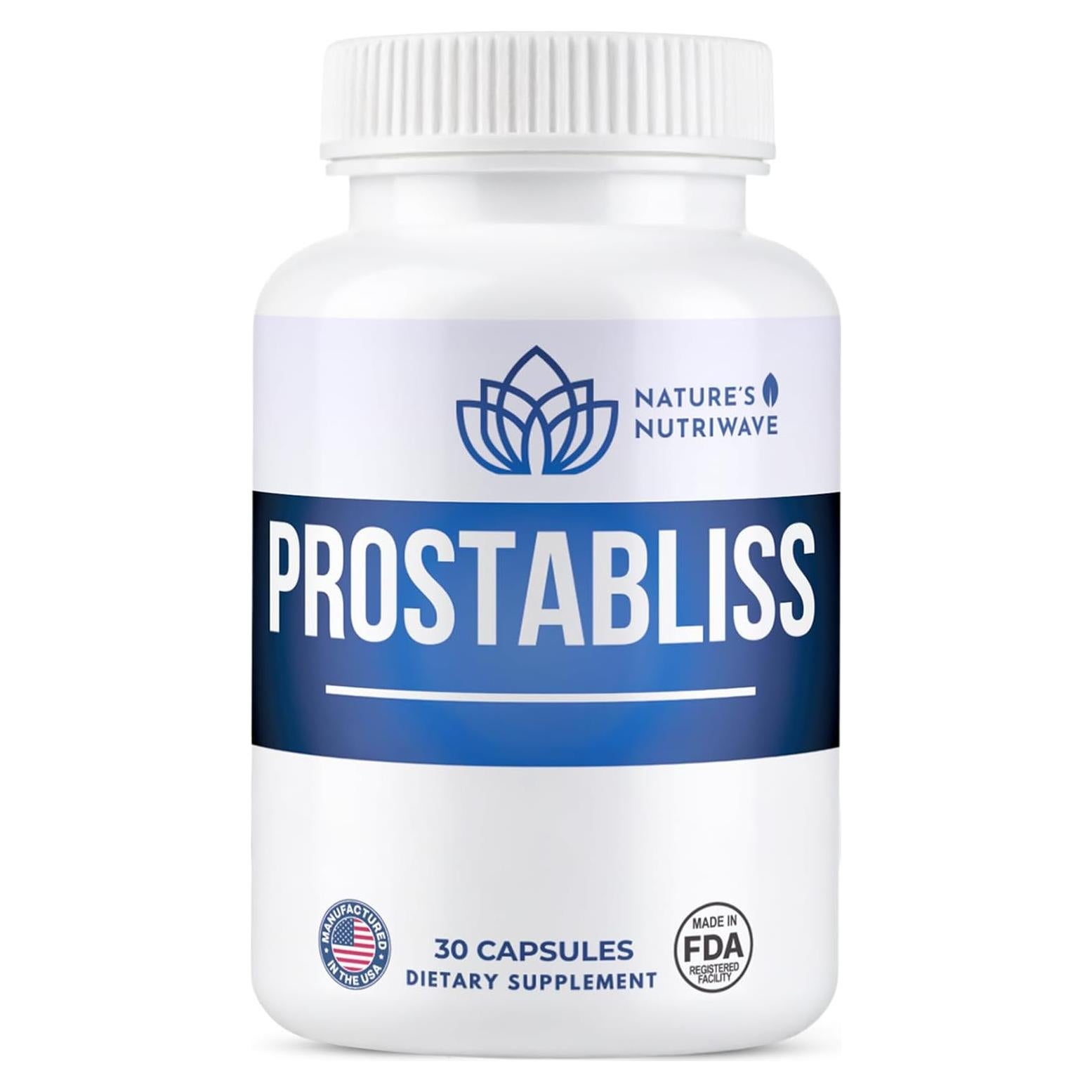 Prostabliss Suplemento Herbal Natural 30 Cápsulas con Zinc y Ginseng