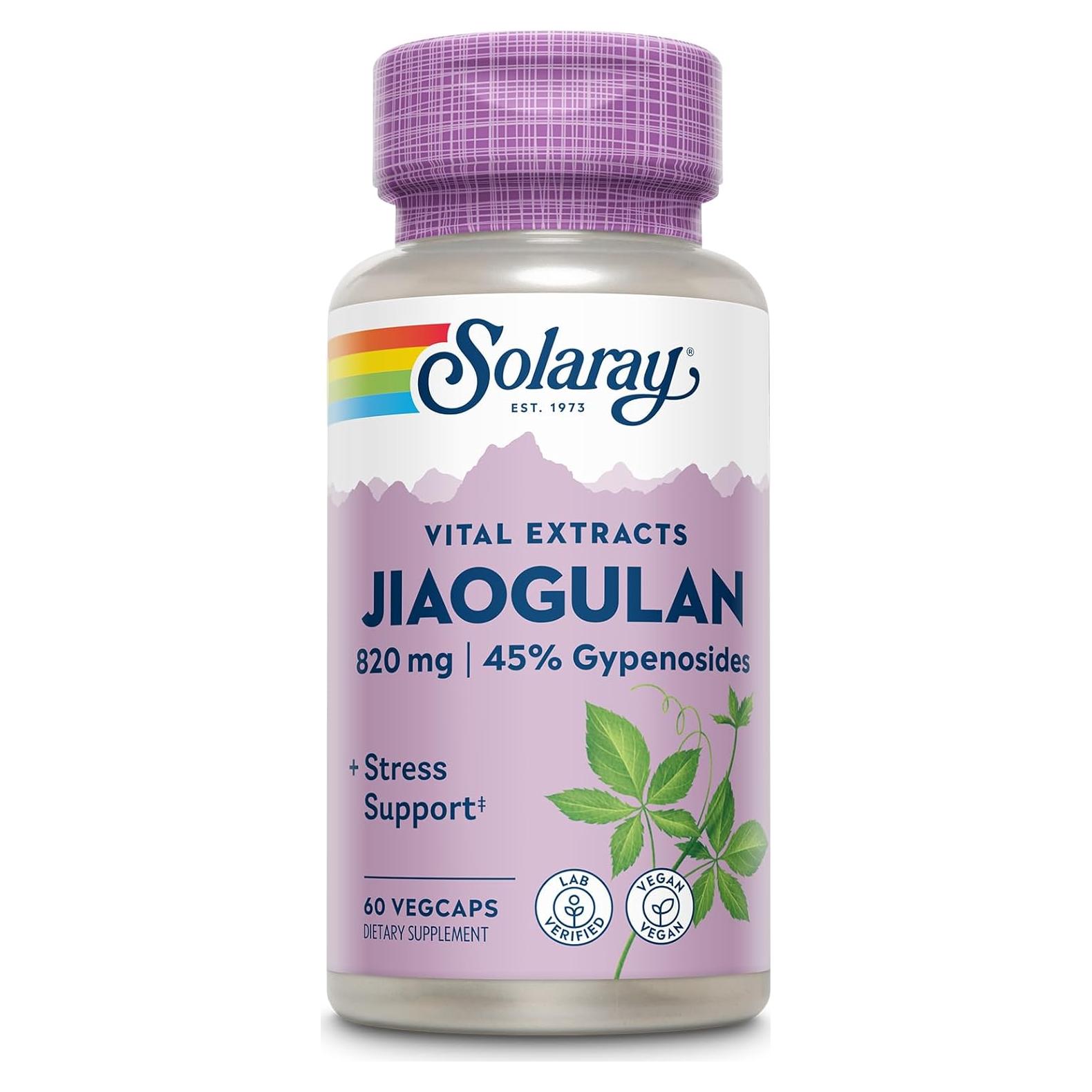 Suplemento Vegano Solaray Jiaogulan 60 VegCaps Antioxidante