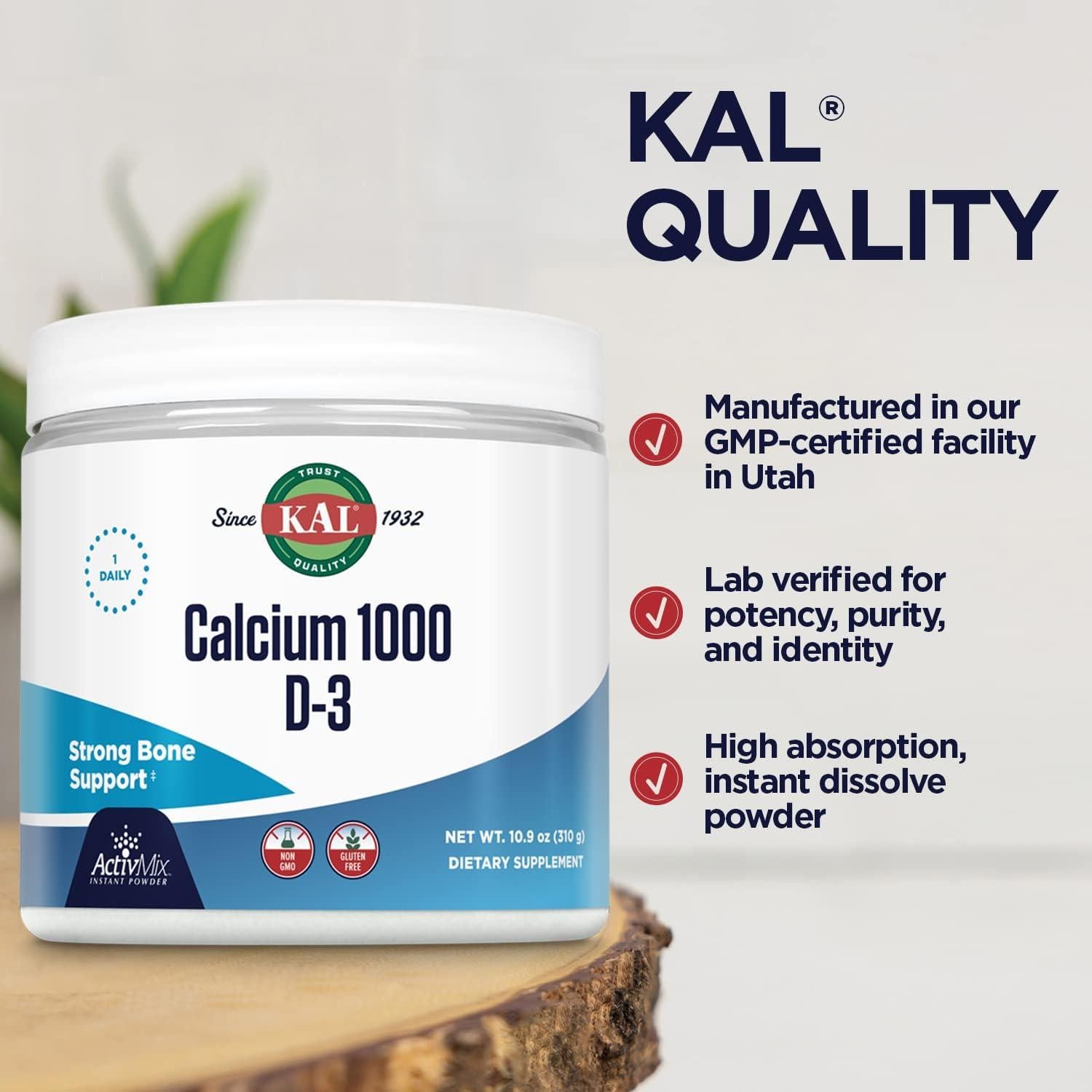 Suplemento de Calcio KAL con Vitamina D-3 en Polvo 308.9 g