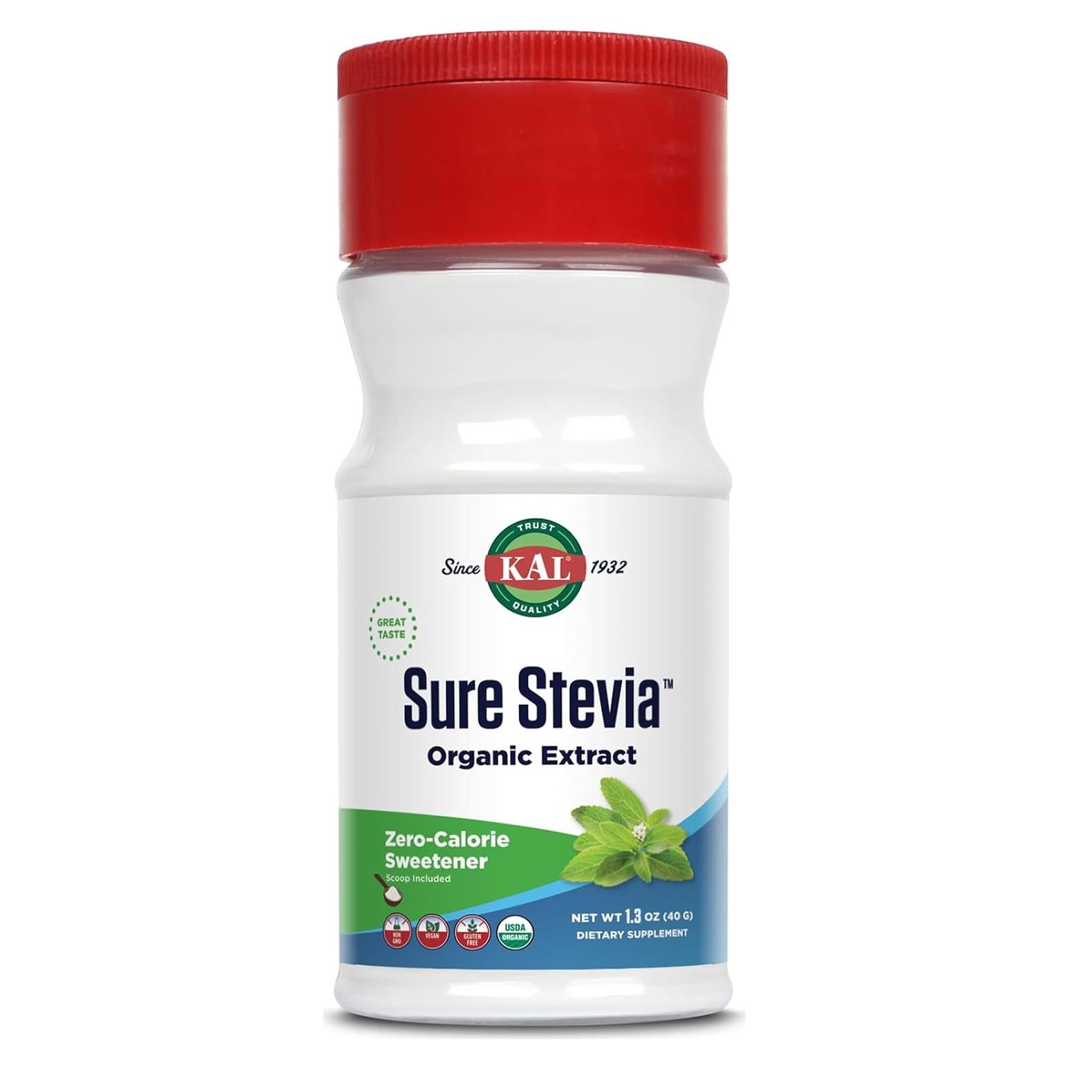 KAL Stevia Orgánica en Polvo 36.9g - Edulcorante Sin Calorías