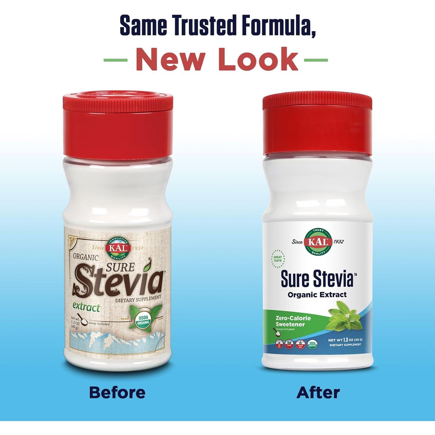 KAL Stevia Orgánica en Polvo 36.9g - Edulcorante Sin Calorías