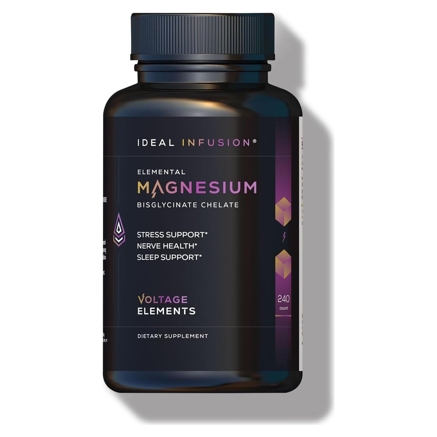 Suplemento de Magnesio Glicinato Elemental 500mg - 240 Cápsulas Veganas