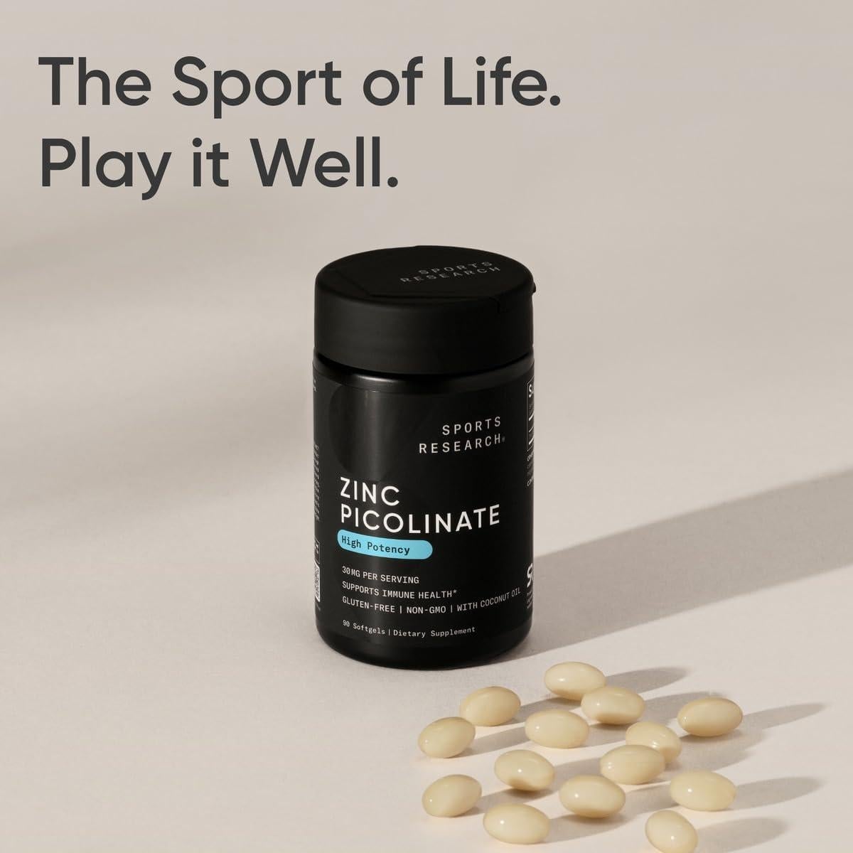 Zinc Picolinato 30mg Investigación Deportiva 90 Cápsulas Blandas