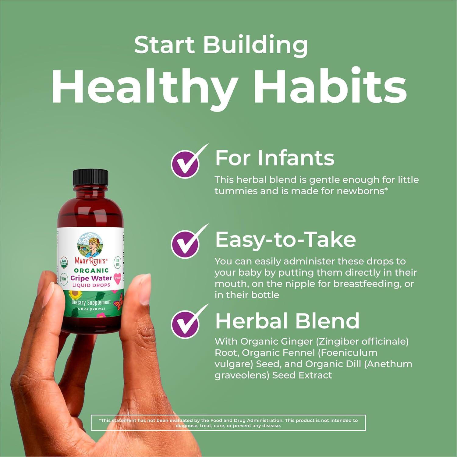 Agua de Gripe Orgánica MaryRuth's para Bebés 118 ml