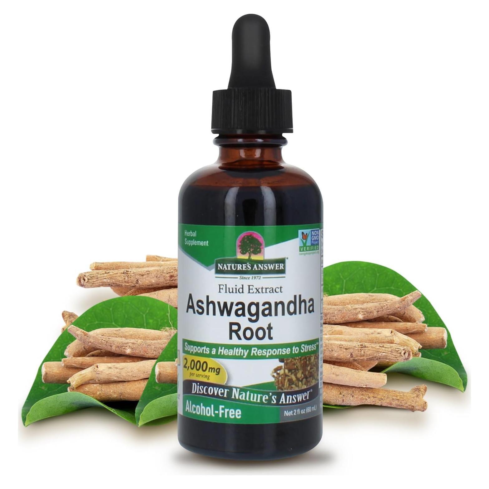 Raíz de Ashwagandha Nature's Answer 2oz Suplemento Herbal