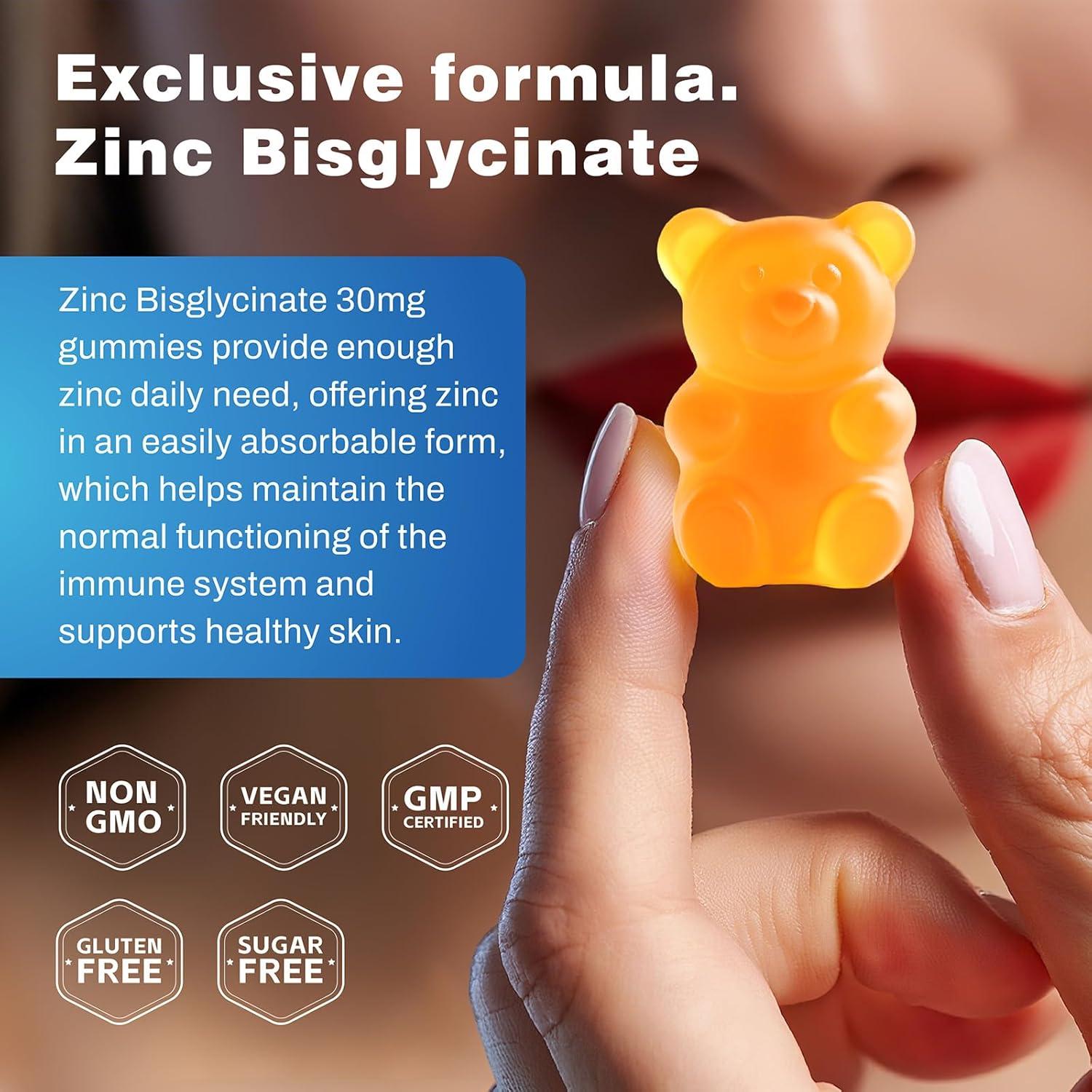 Gomitas de Zinc Glicinato Elysx 30 mg con Vitamina C y D3 60 Ct